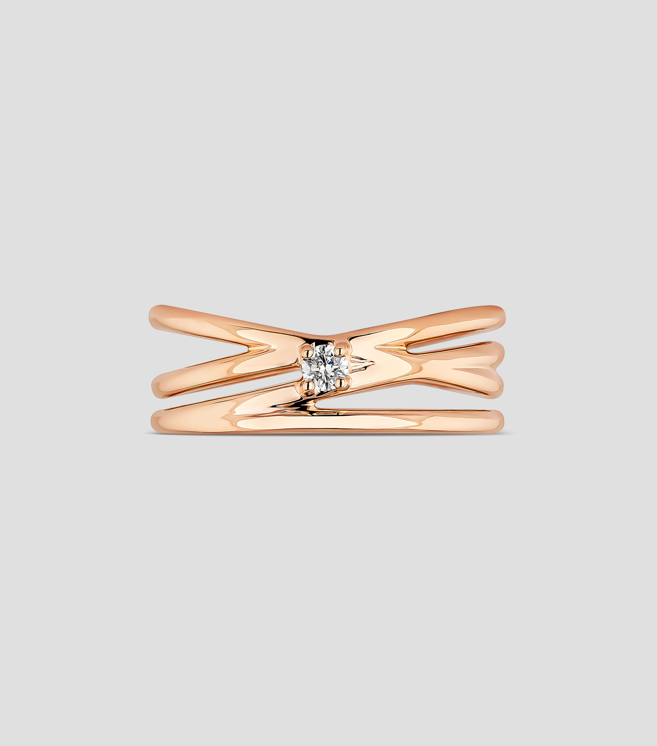 Anillo en oro rosa con diamante Idalia Mujer