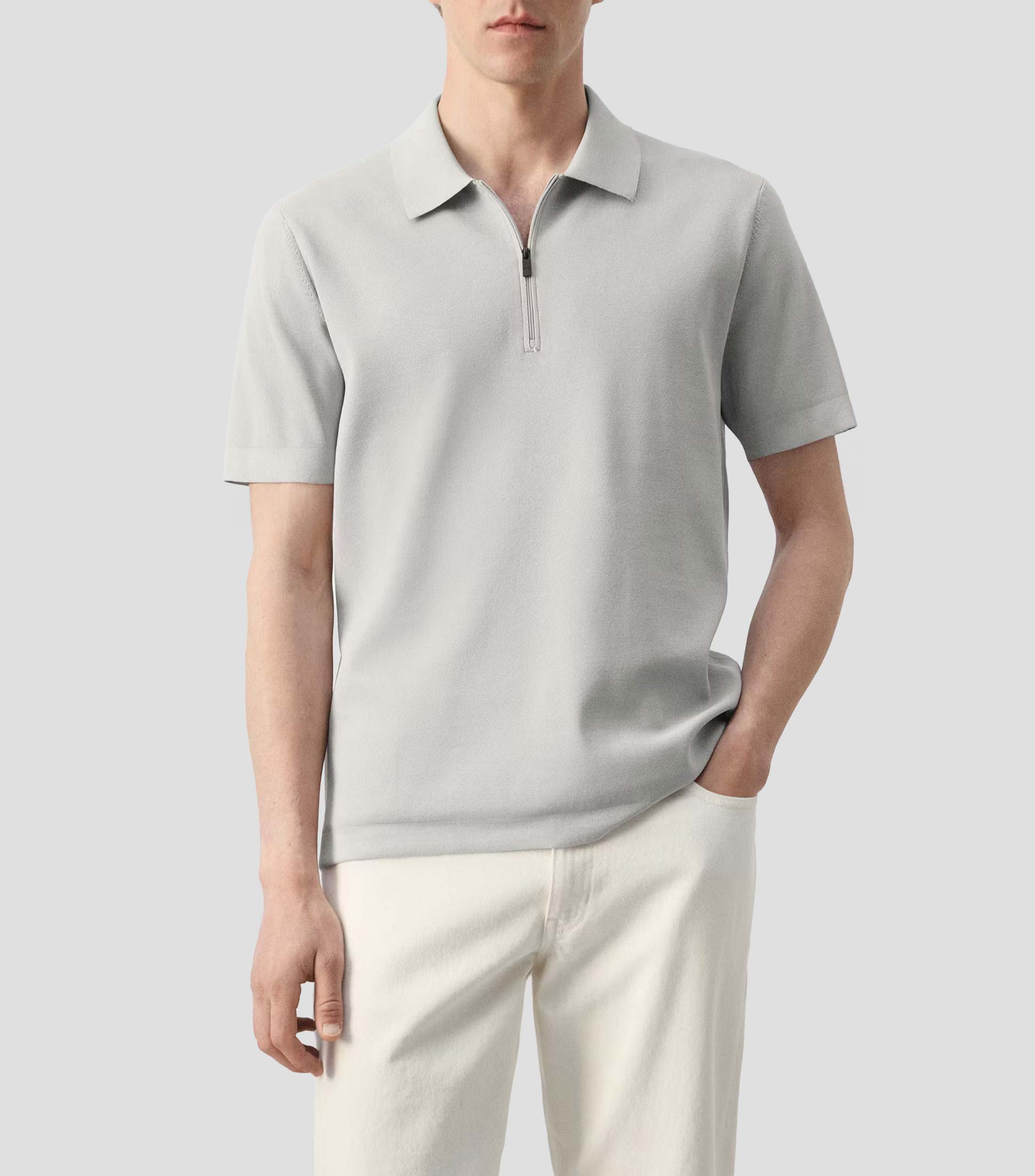 Playera tipo polo manga corta lisa Hombre