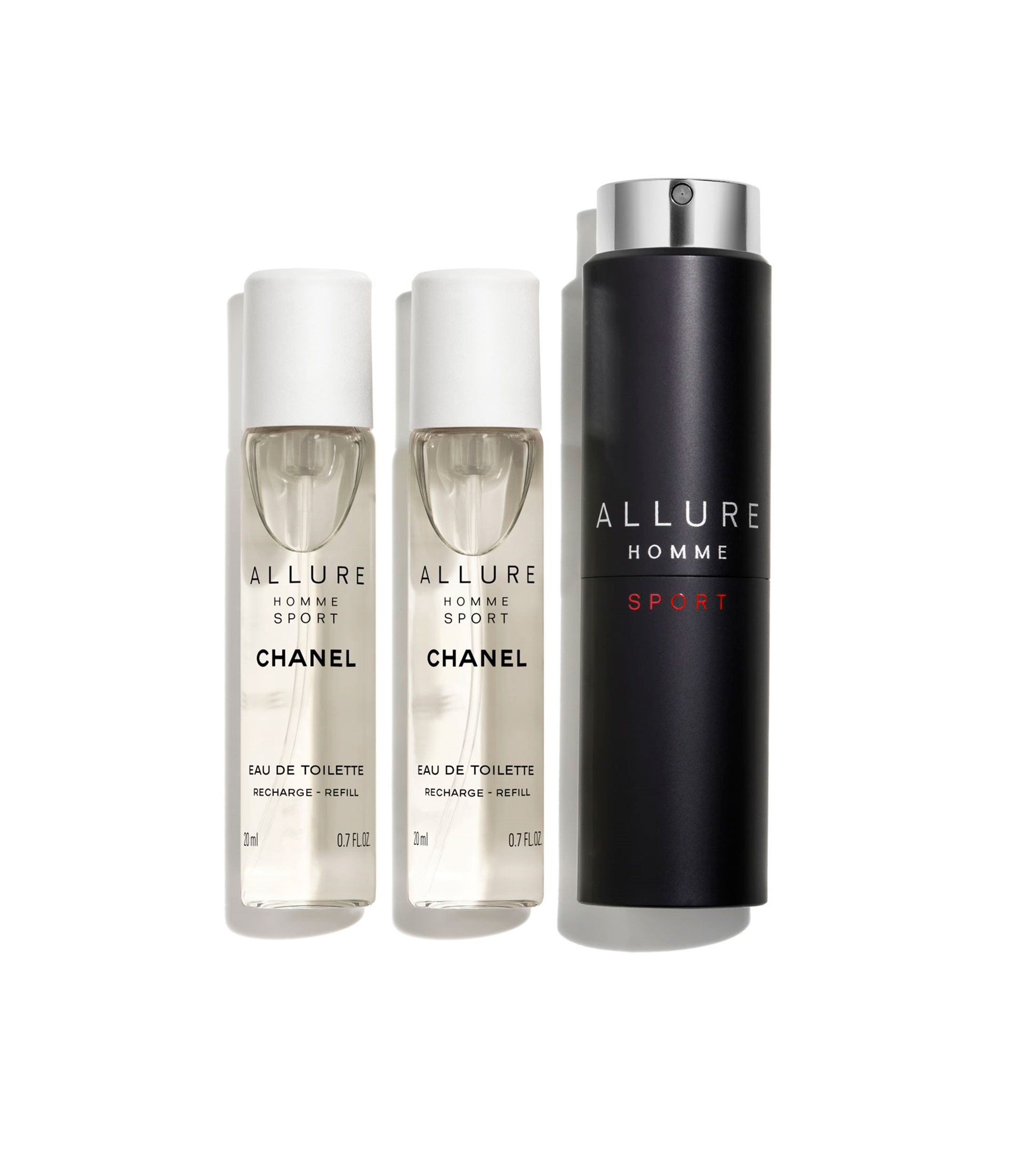 EAU DE TOILETTE VAPORIZADOR DE VIAJE RECARGABLE, 3 X 20 ML