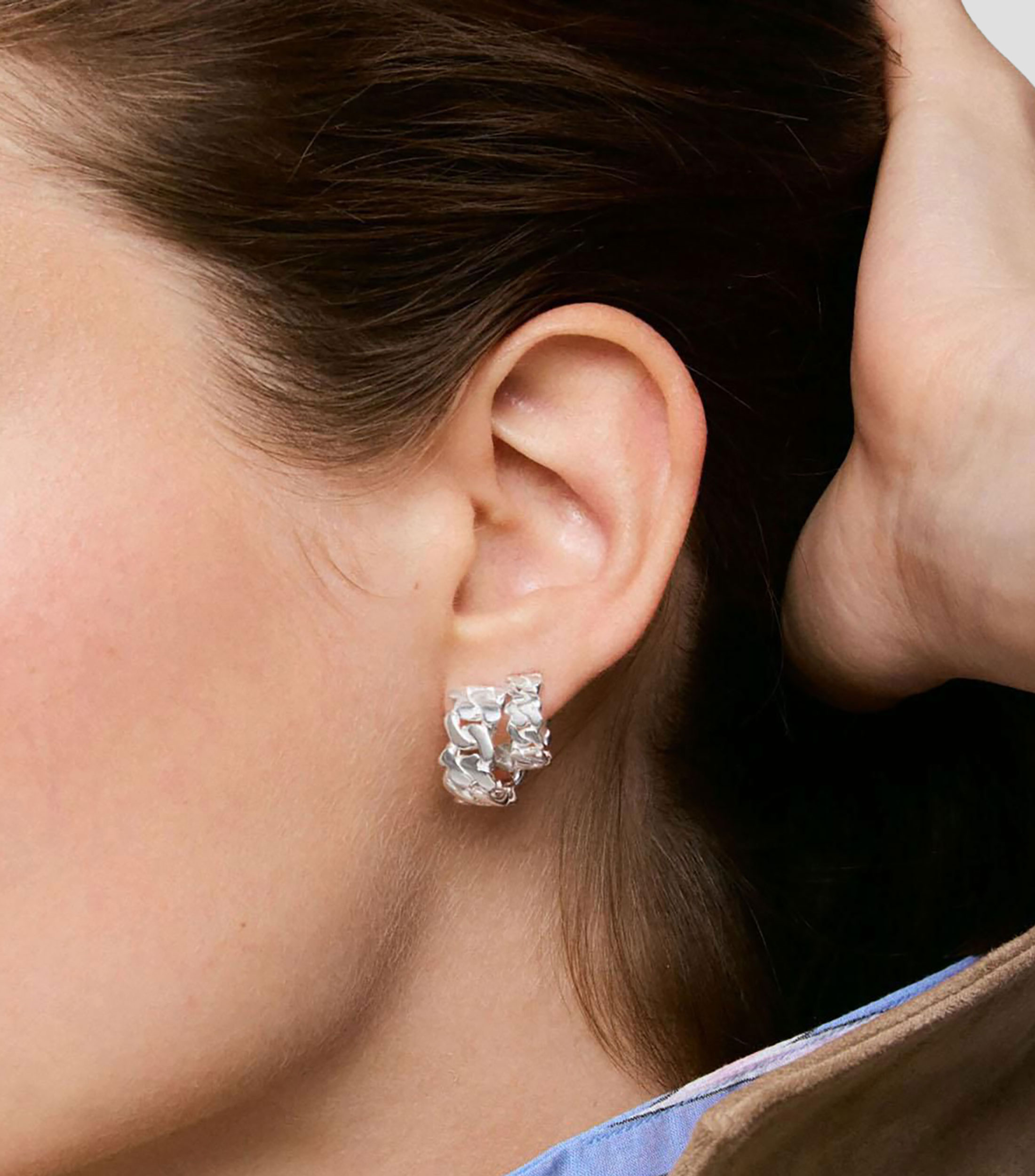 Aretes en Plata .925 Bears Chain Mujer