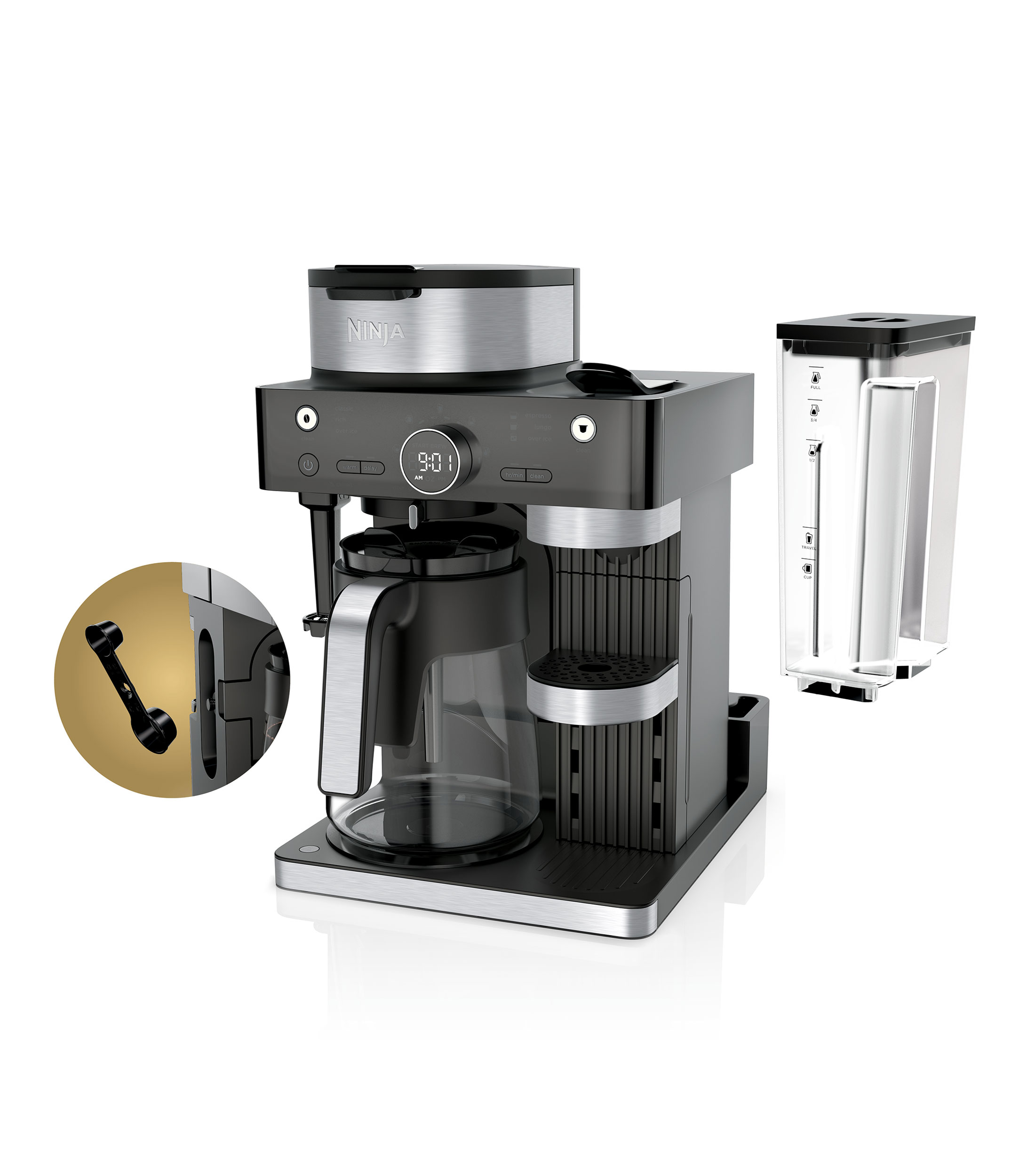 Cafetera Espresso Coffee Barista System para 12 Tazas, Negra