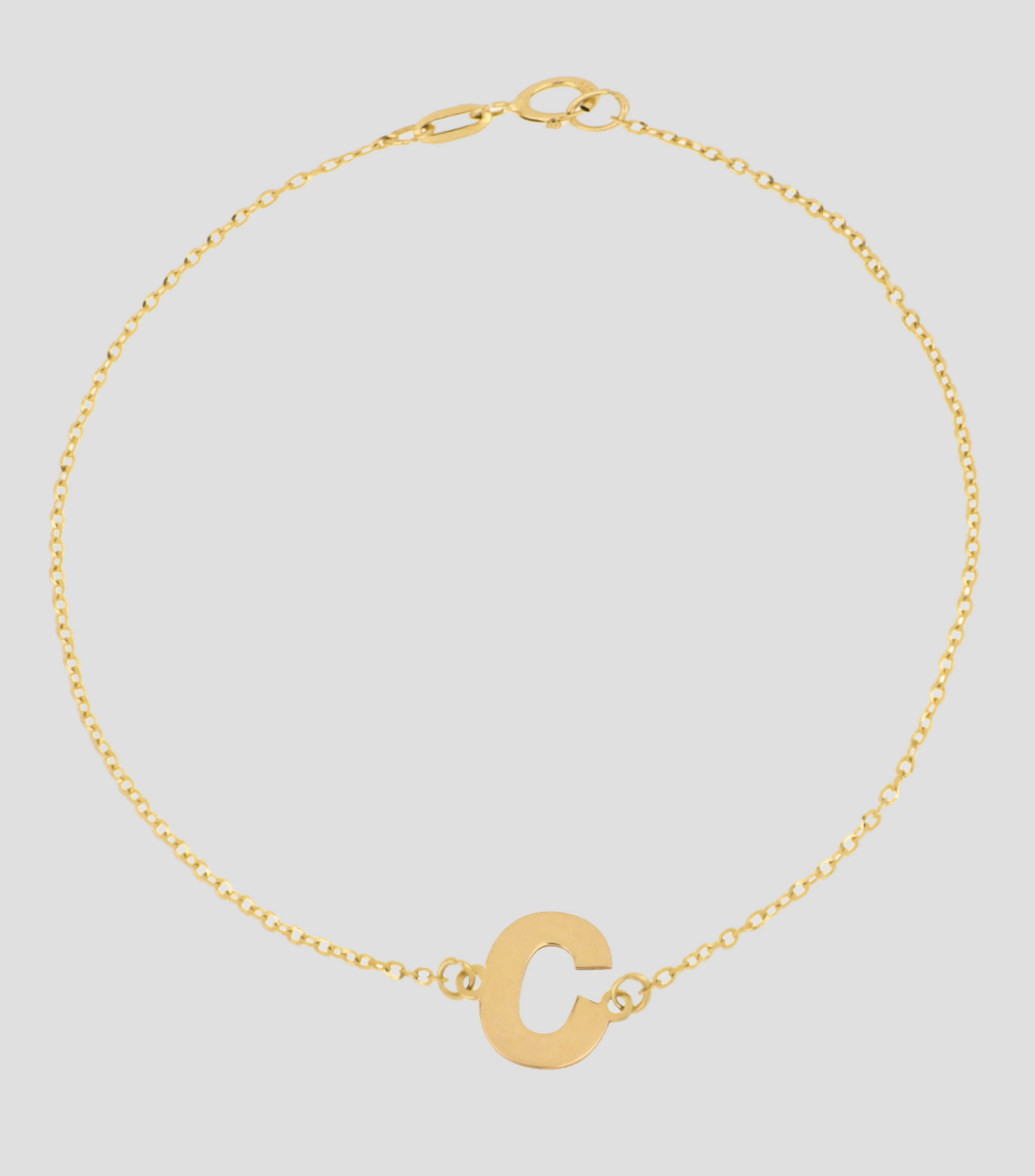 Pulsera en oro 14 Kilates Letra C Mujer