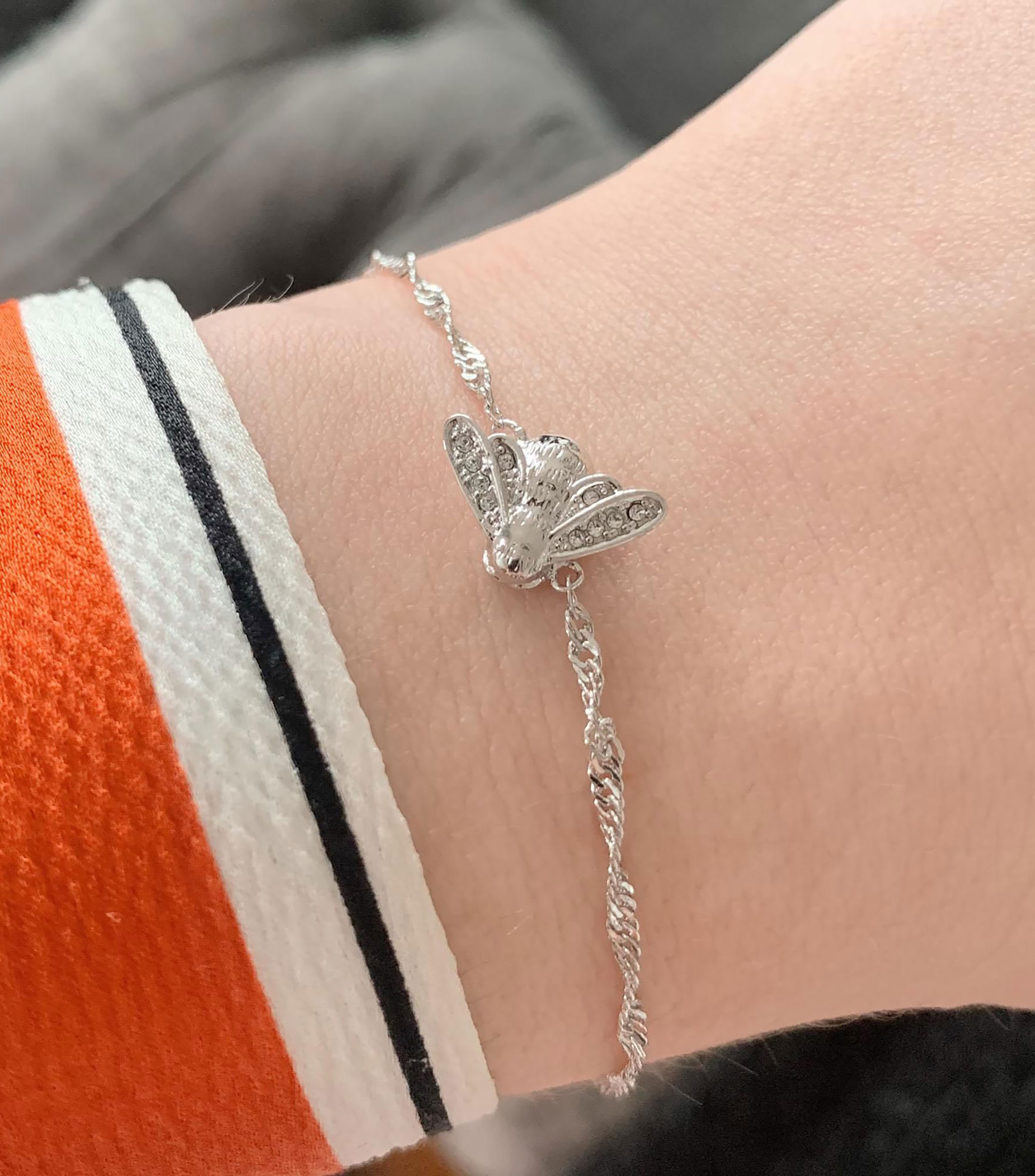Pulsera con dije de abeja con cristales Classics Mujer