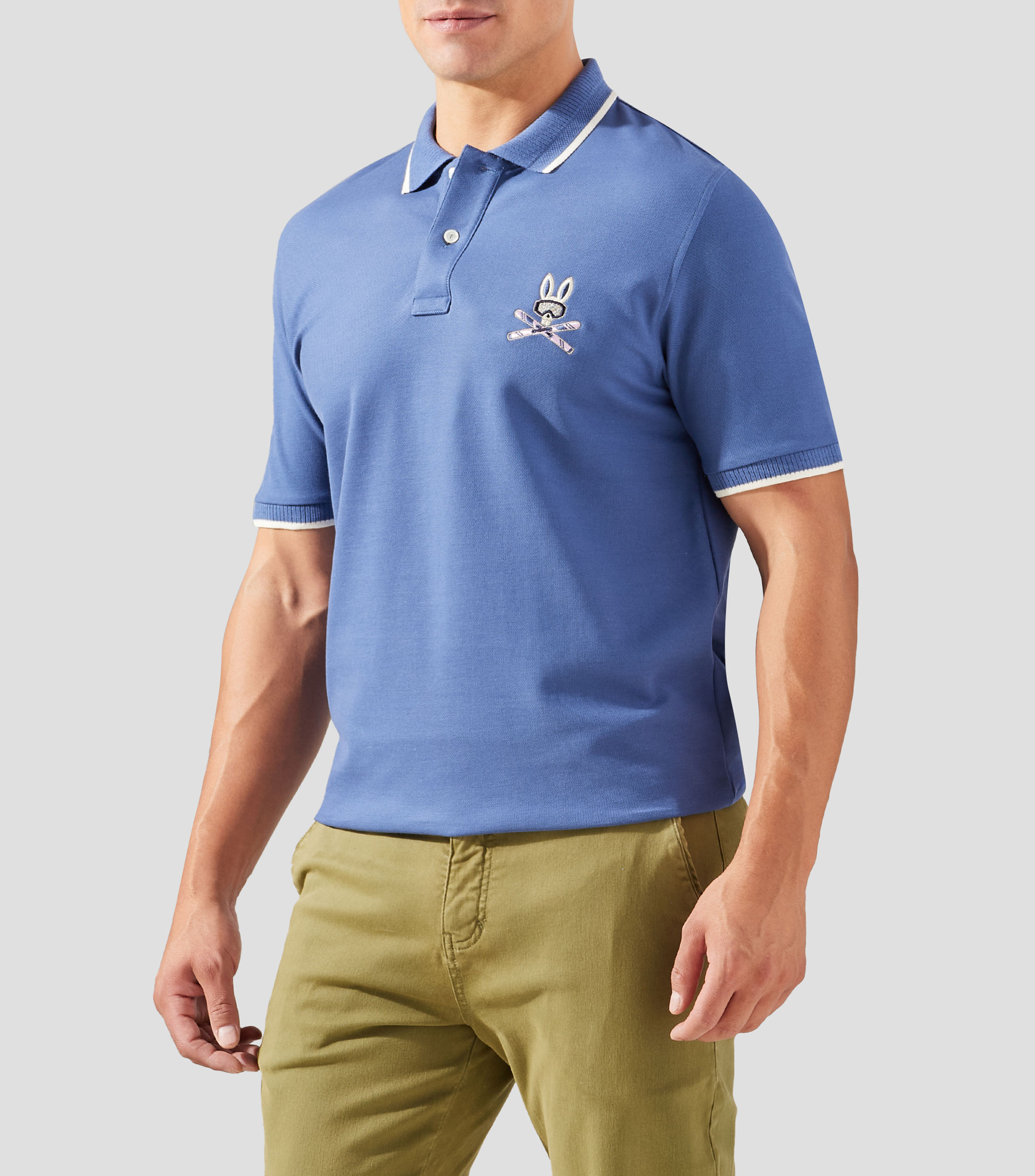 Playera tipo polo manga corta lisa Hombre
