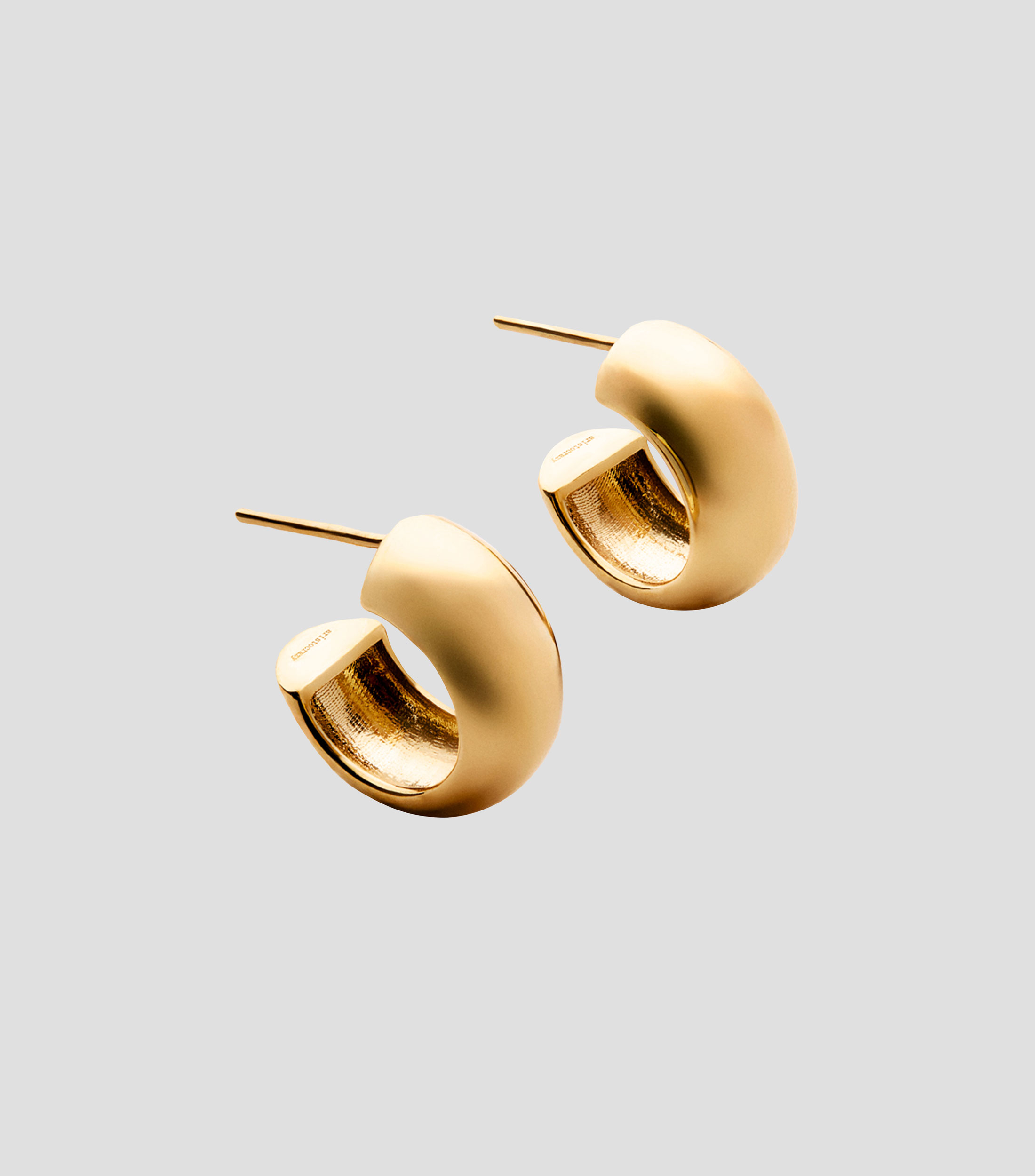 Pendientes de aro pequeños en plata .925 bañada en oro amarillo de 18 kilates Mujer