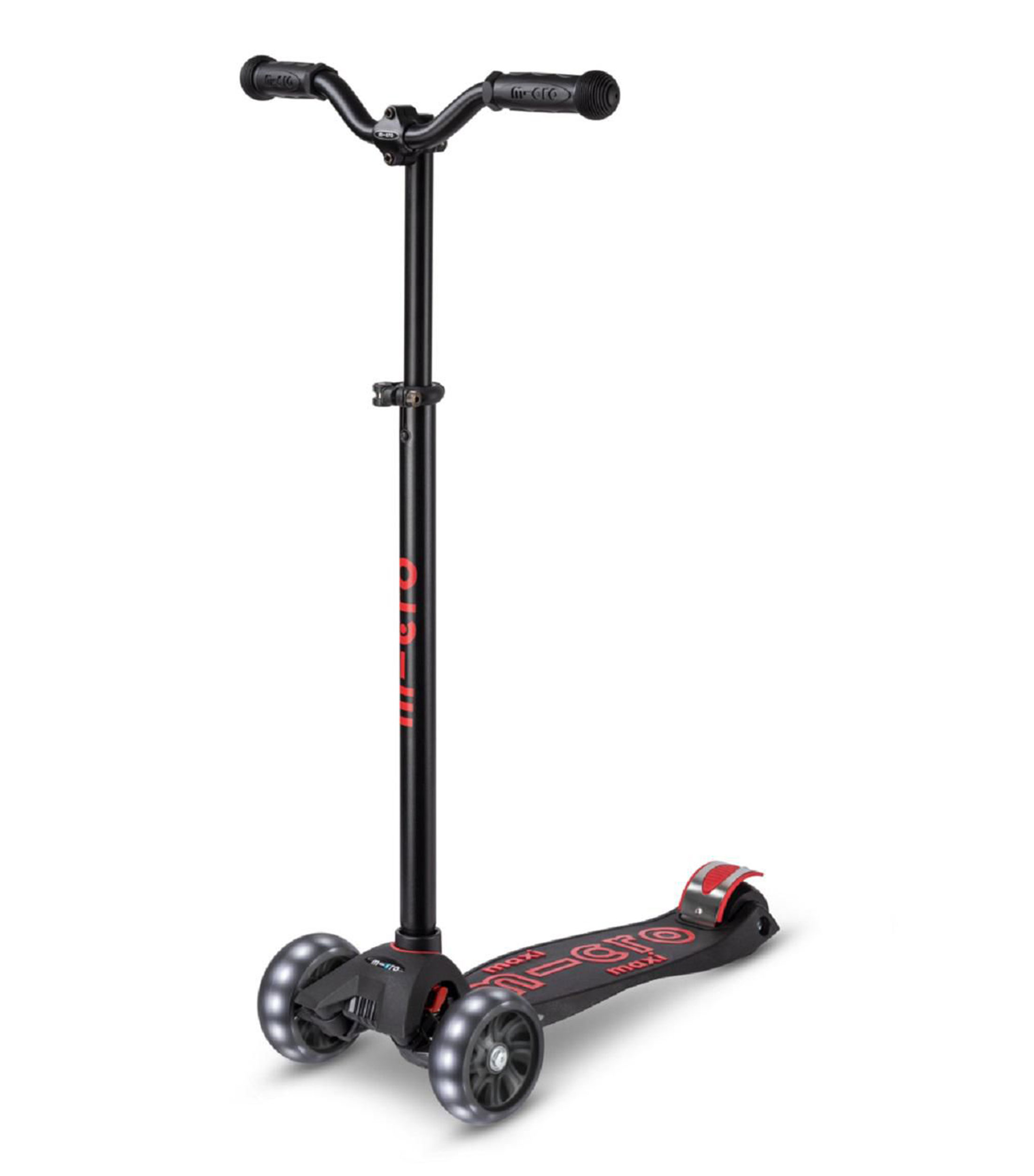 Scooter Maxi Micro Deluxe Pro LED Black Red