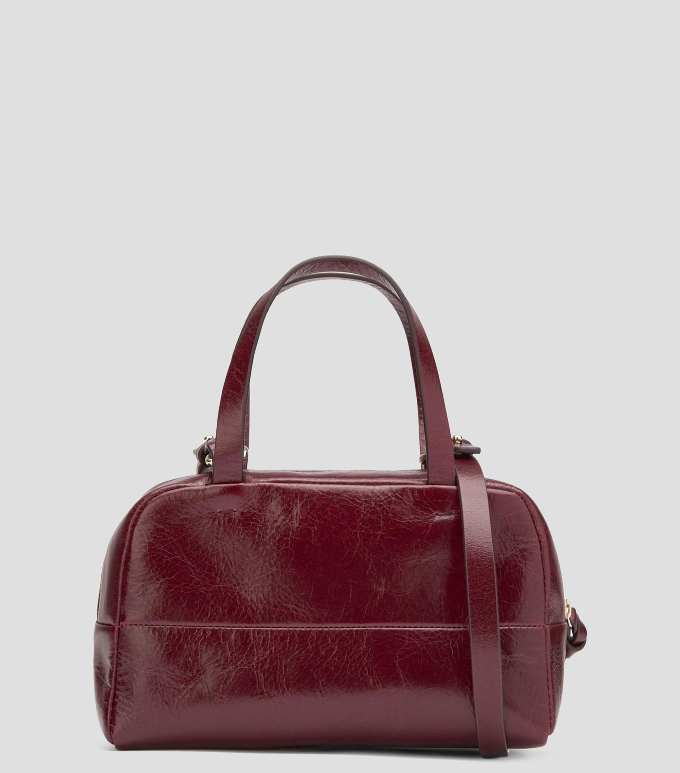 Bolsa bowler en piel Orión lisa Mujer