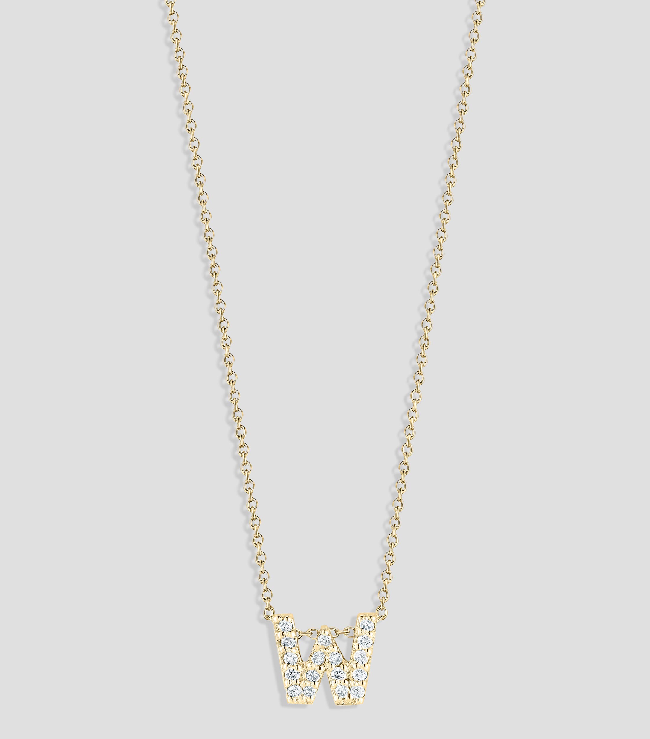 Collar "W" en Oro amarillo de 18 kilates con diamantes Love Letter Mujer