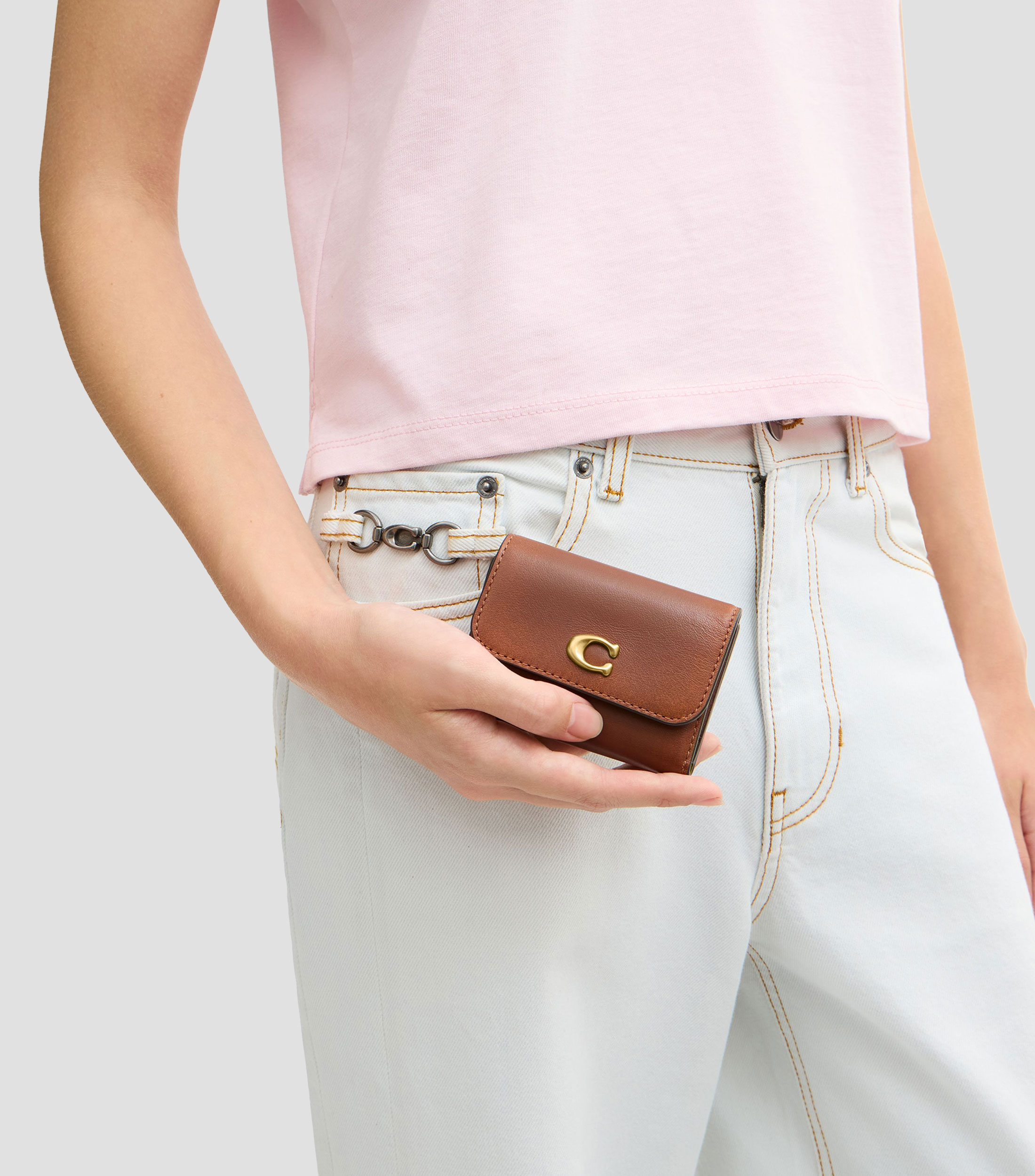 Cartera Coach Essential Card Holder Piel Vintage Mujer