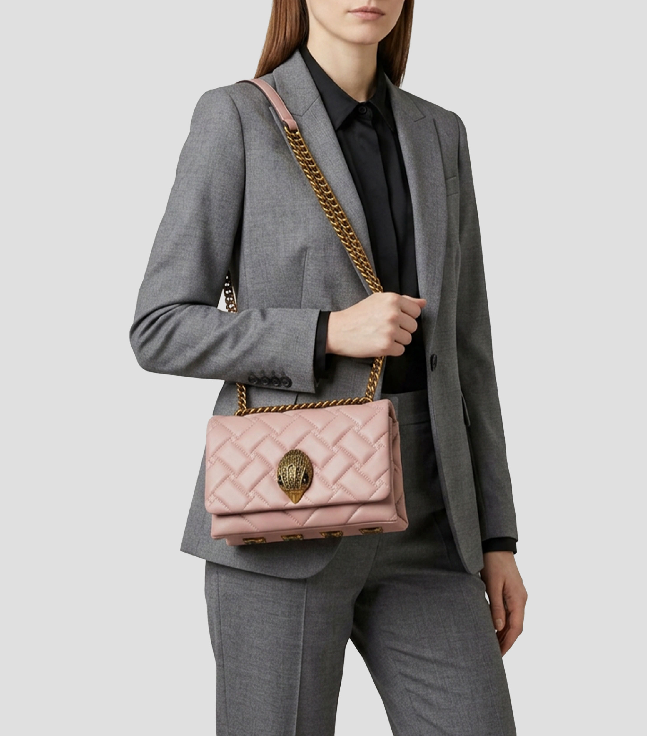 Bolsa Shoulder mini en piel de ovino Kensin lisa Mujer