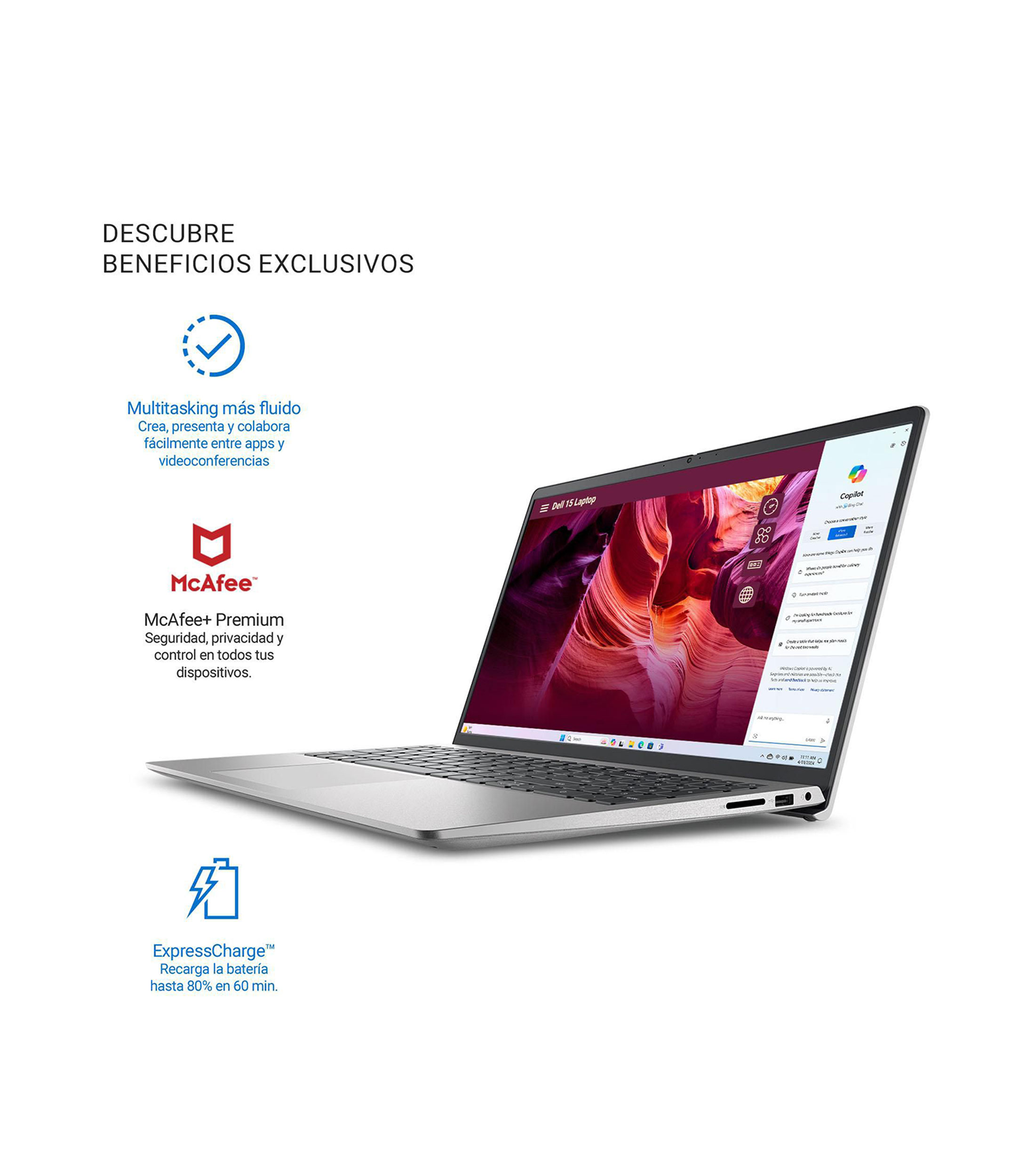 Laptop Dell 15, 15.6" AMD Ryzen 5 7520U, RAM 8 GB, SSD 512 GB