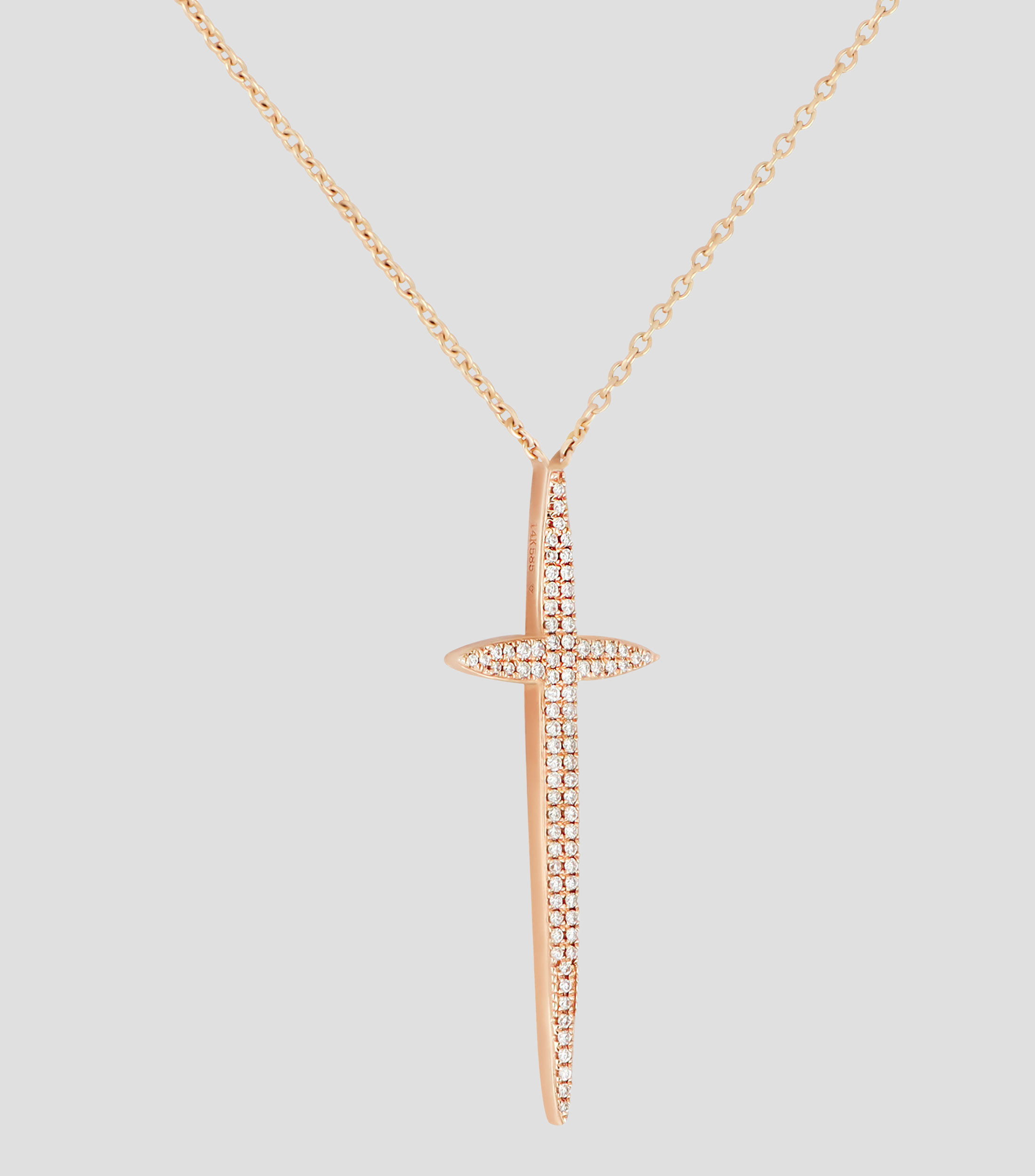 Gargantilla en oro rosa de 14 kilates con diamante Mujer