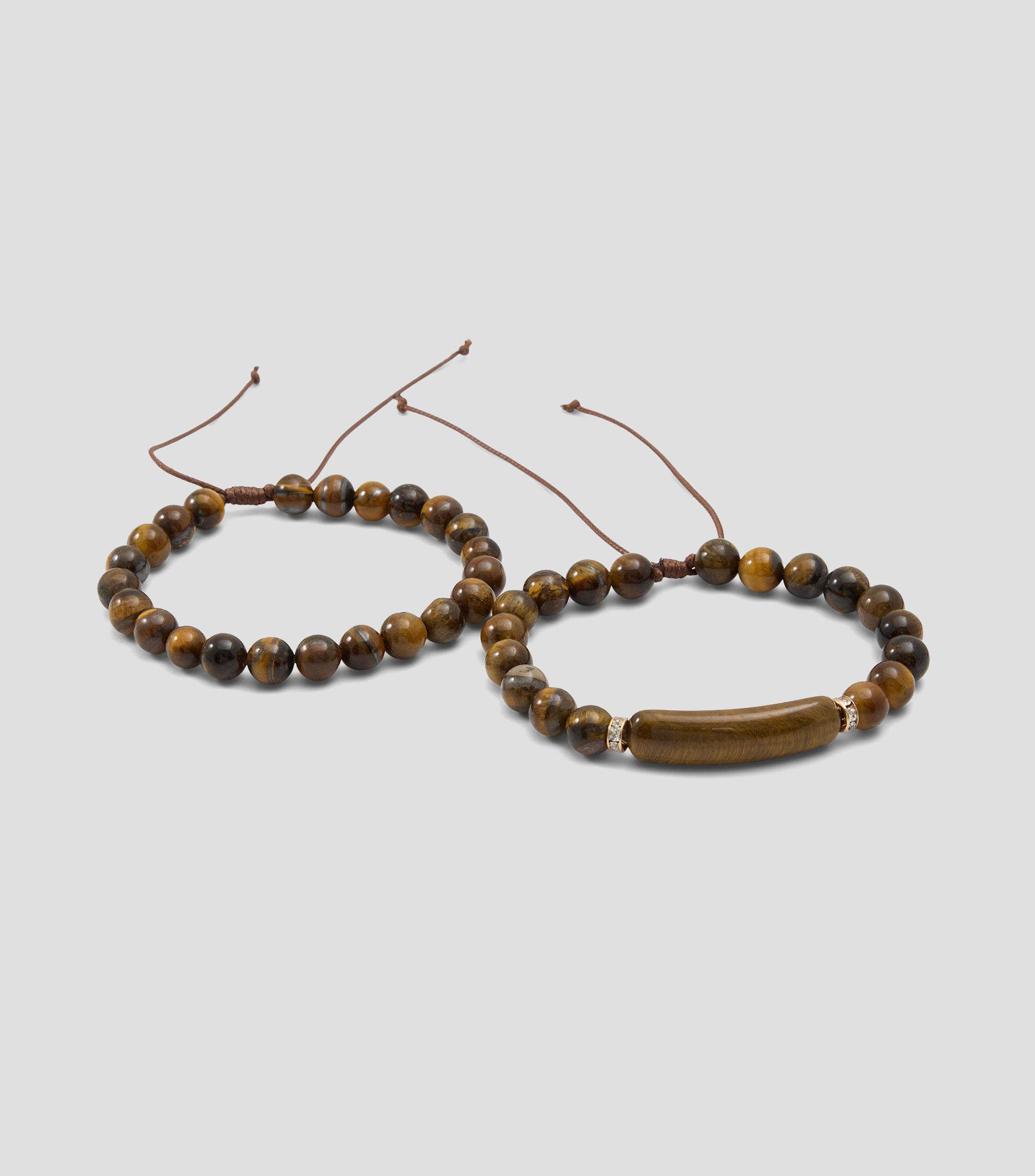 Set 2 pulseras con ojo de tigre Judde Hombre