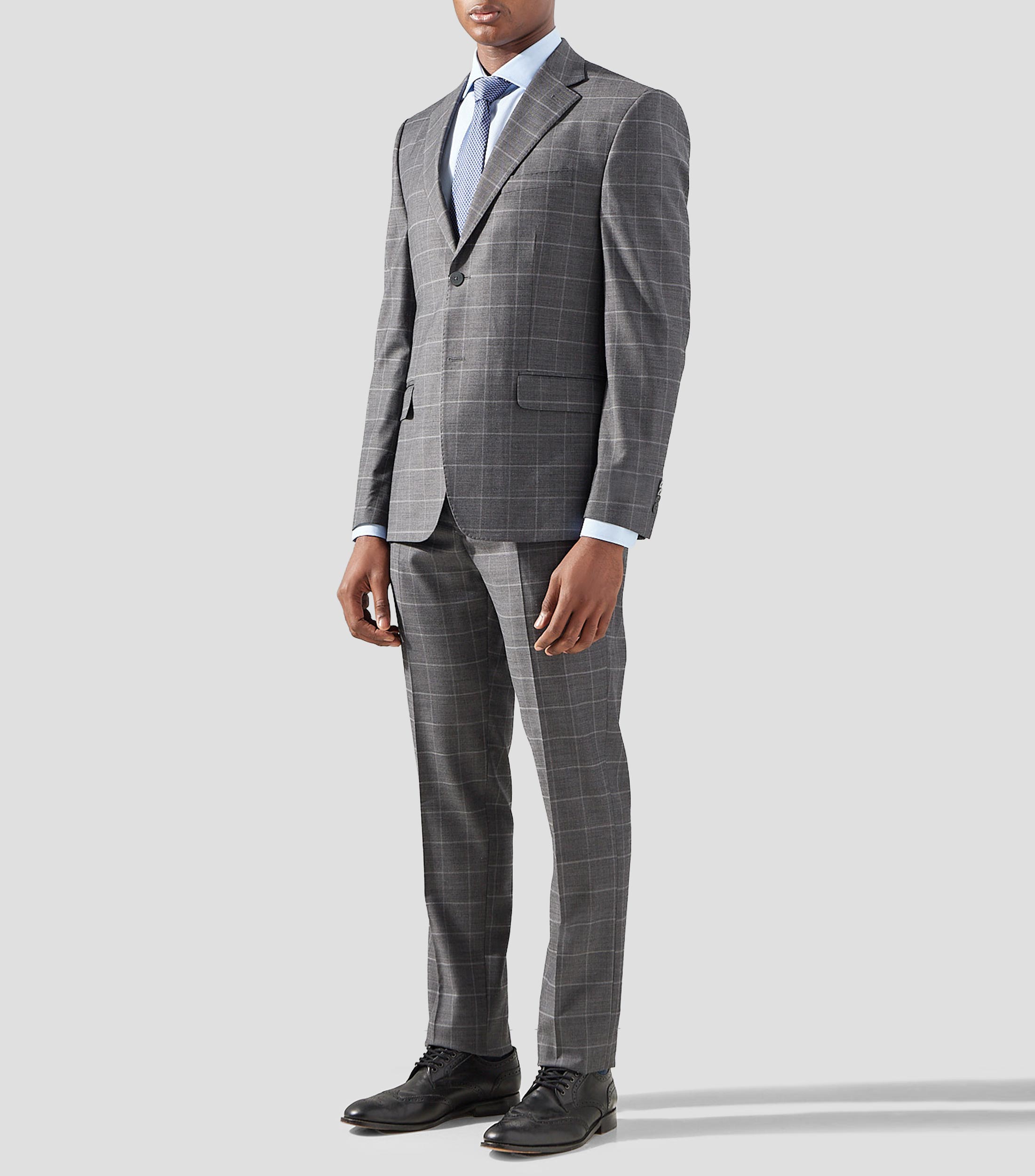 Traje de corte slim con cuadros Hombre