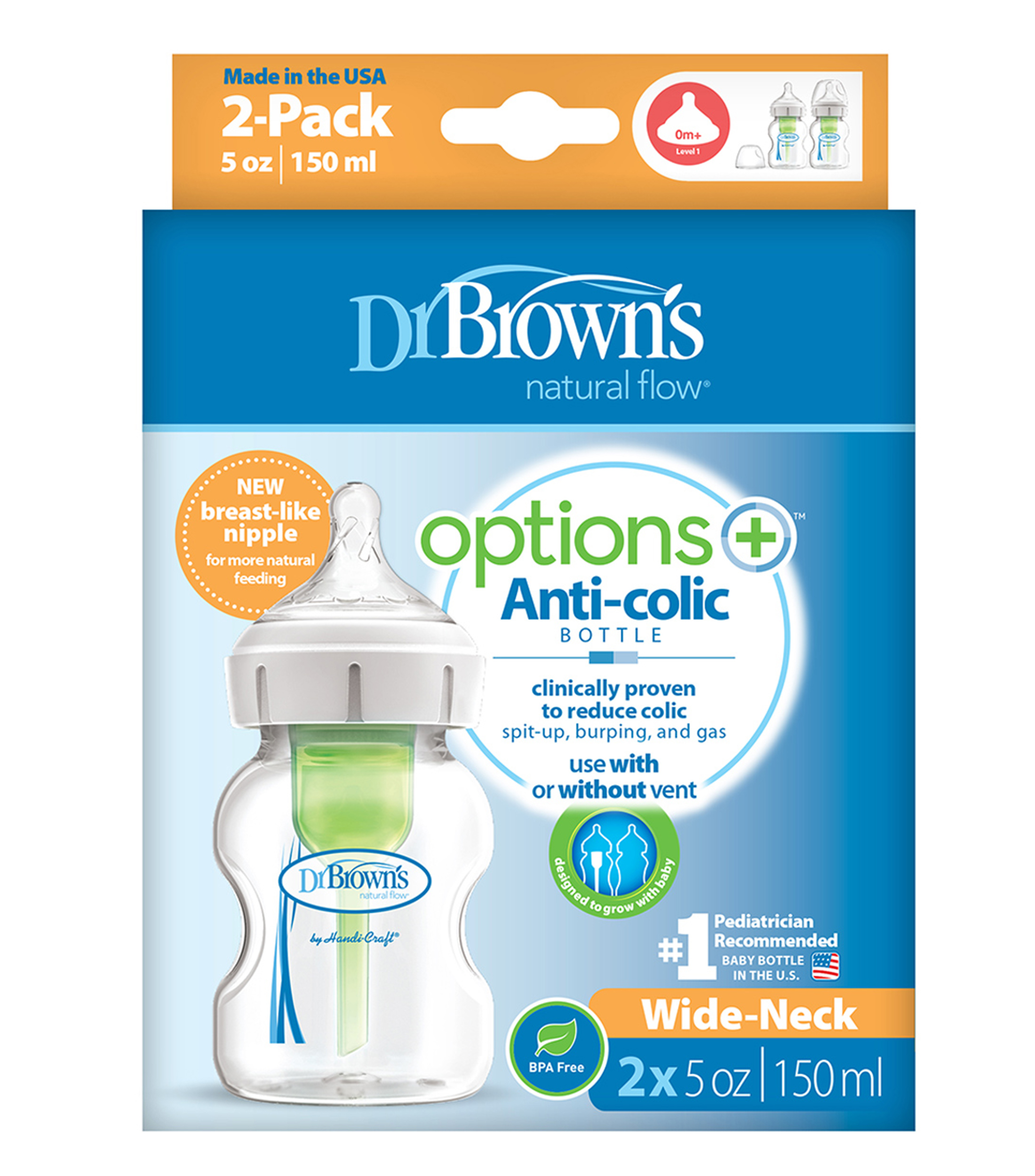 Set 2 Biberones Options Anti-Colic de 150 ml