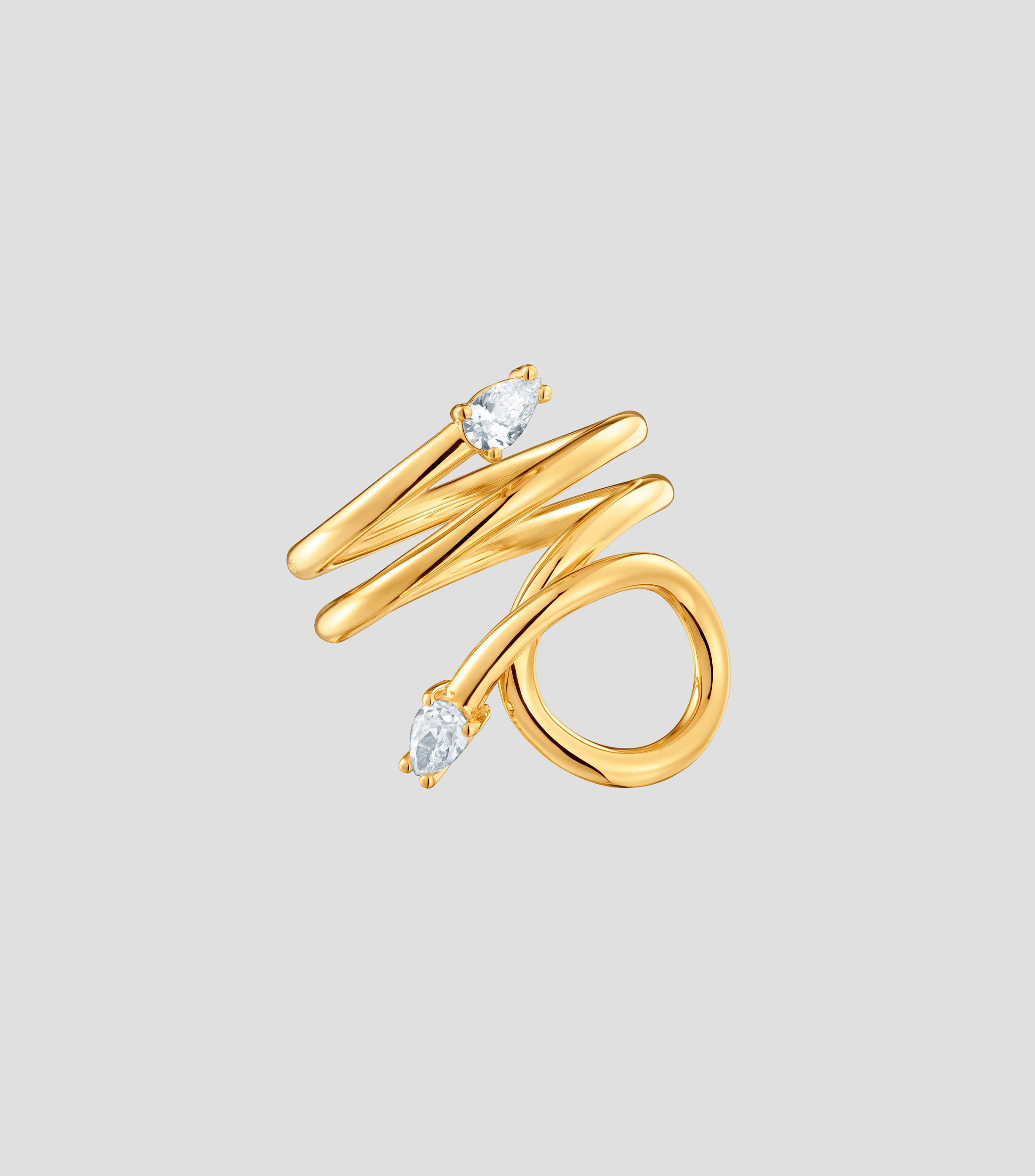 Anillo Espiral en Plata con Diamantes Lio LGD Mujer
