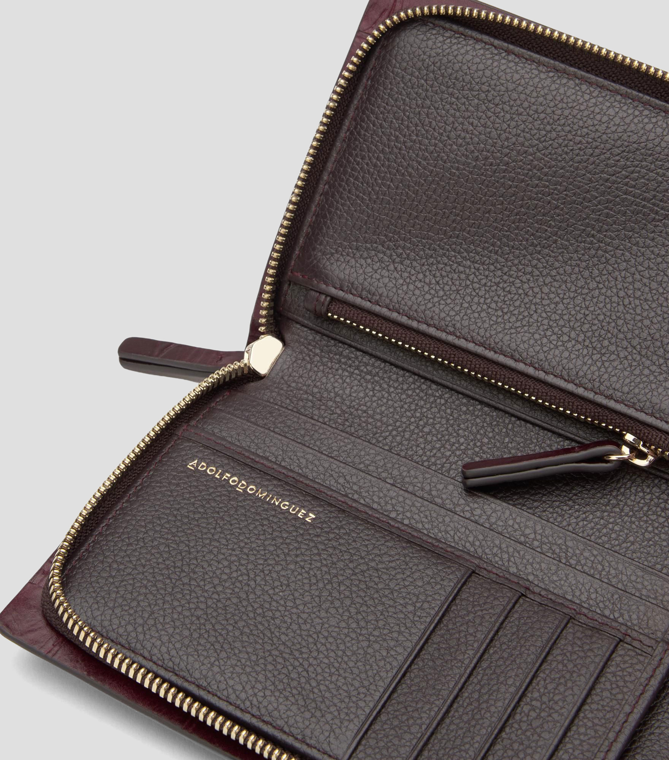 Cartera mediana en piel con grabado efecto coco Mujer