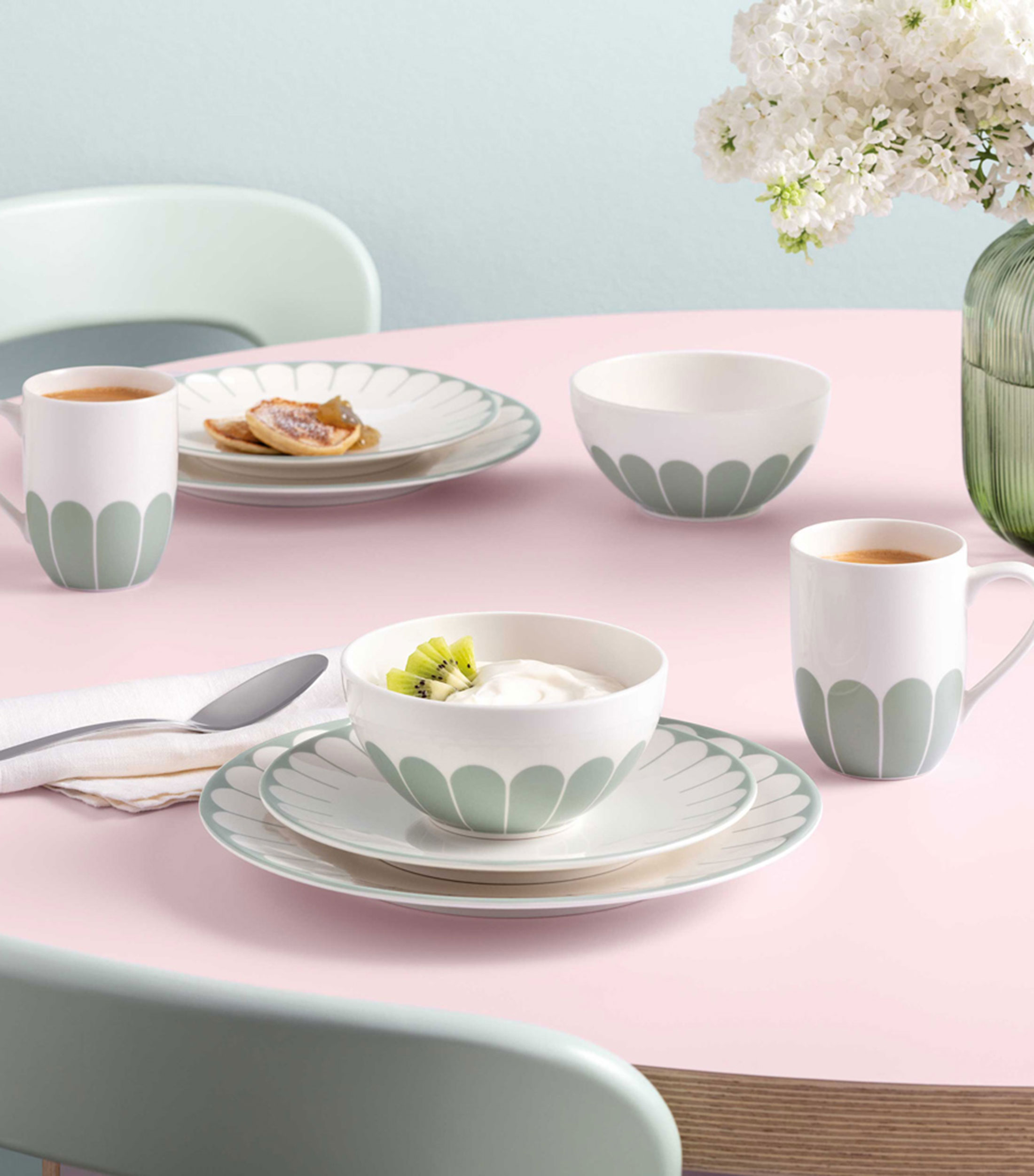Plato para Desayuno y Postre Fleur Vert