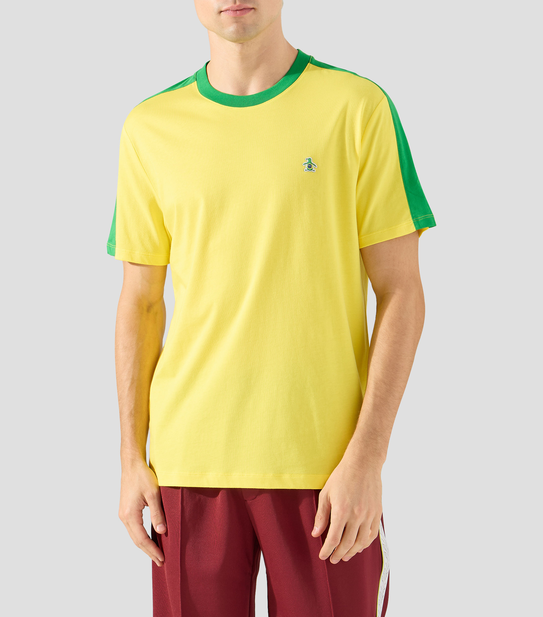 Playera de cuello redondo con manga corta lisa Hombre