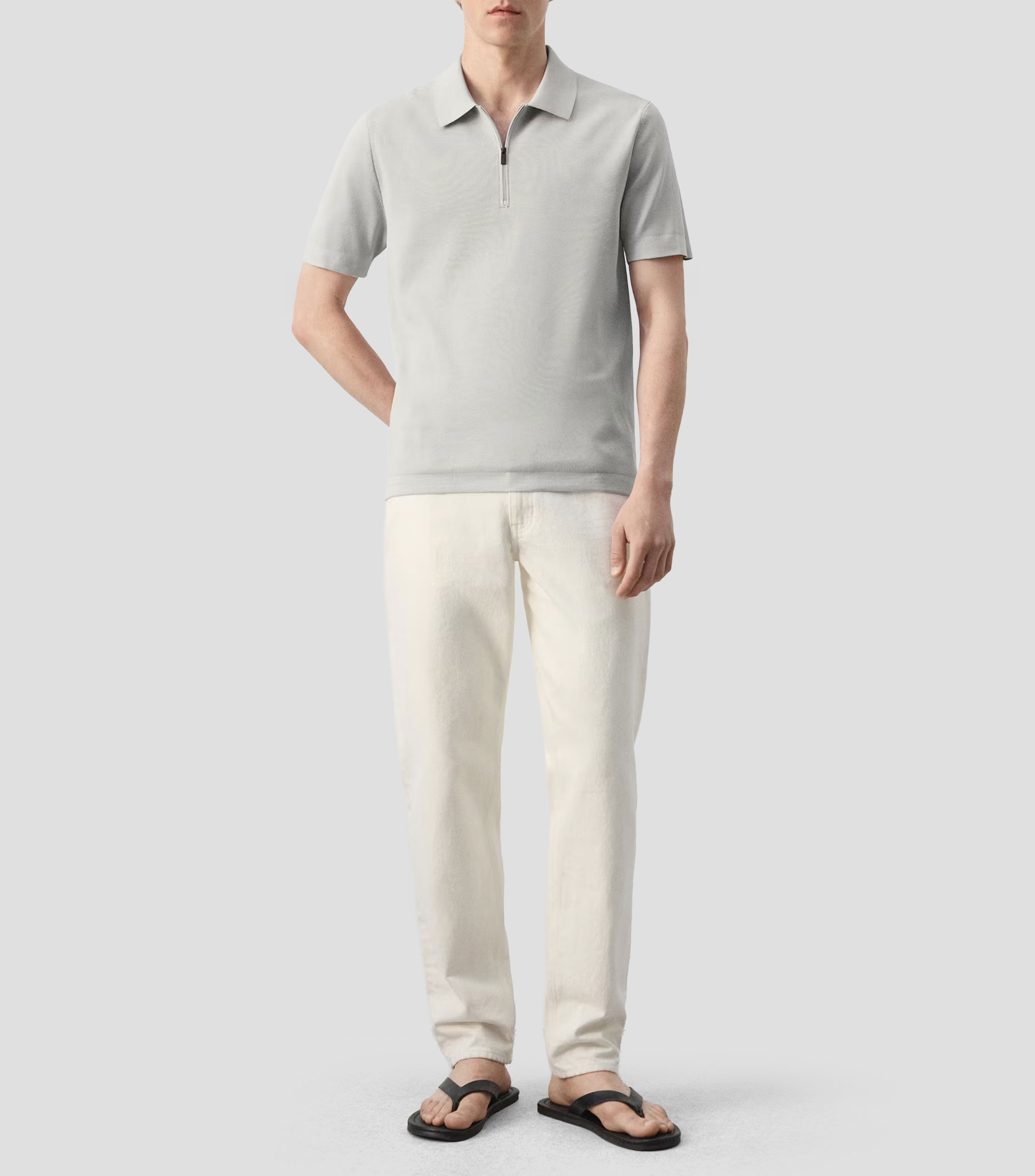 Playera tipo polo manga corta lisa Hombre