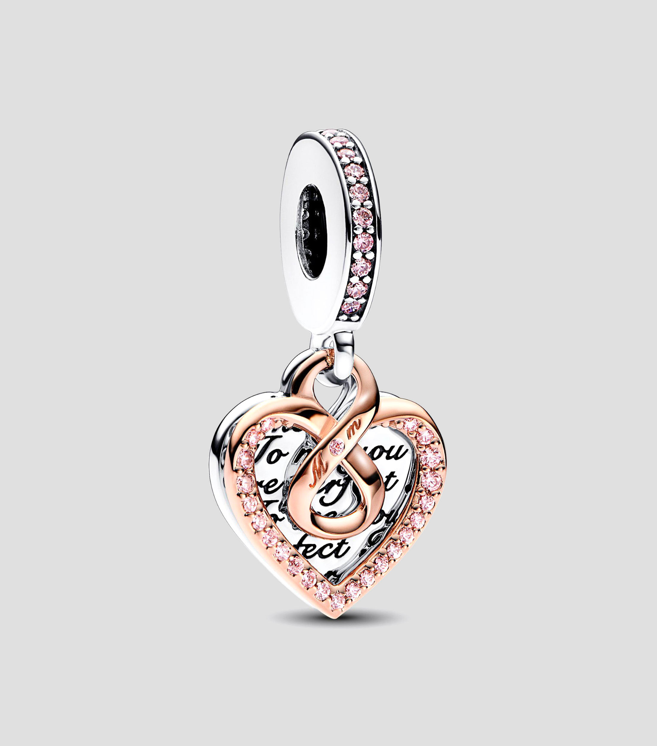 Charm infinito y corazon con incrustaciones Pandora Moments Mujer