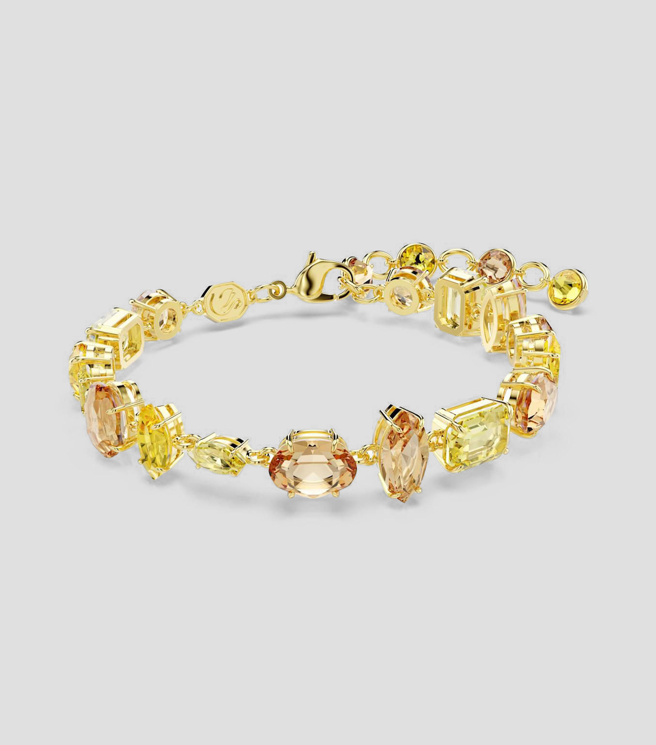 Brazalete con cristales de cortes mixtos en tonos amarillos Gema Mujer