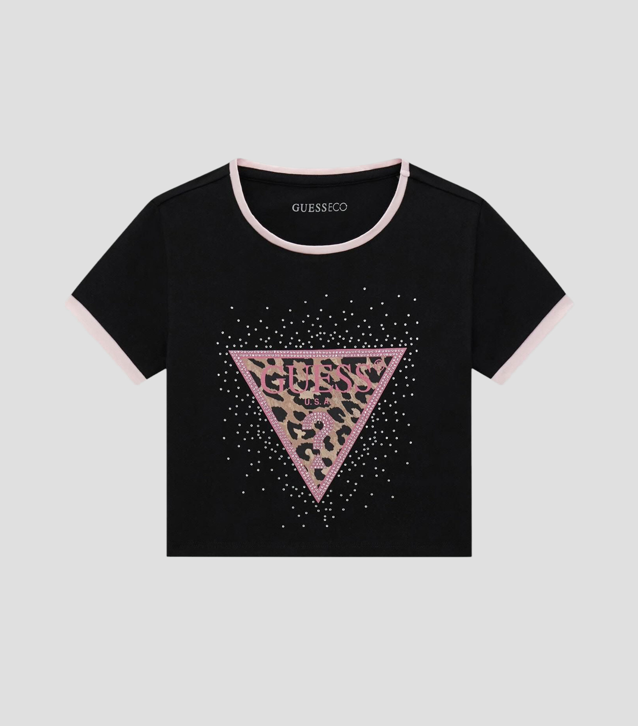Playera cuello redondo manga corta estampada Niña