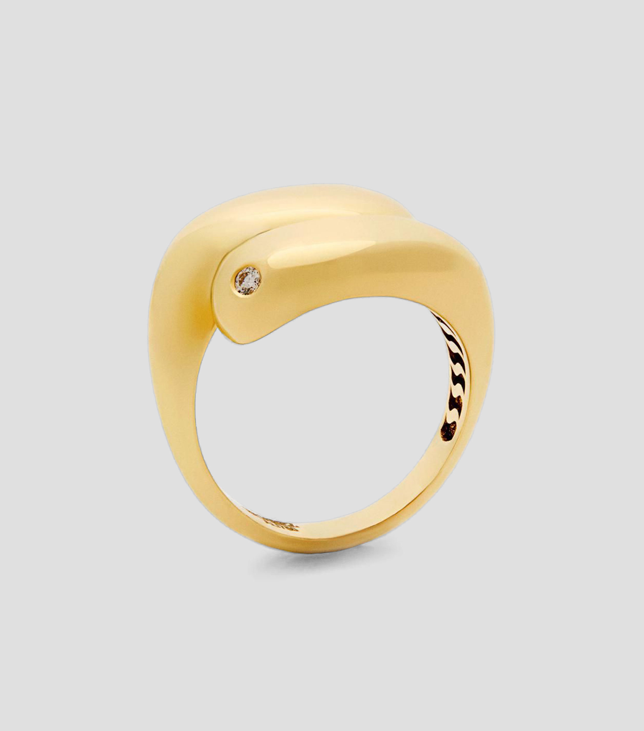 Anillo en oro amarillo Suave con diamante Mujer