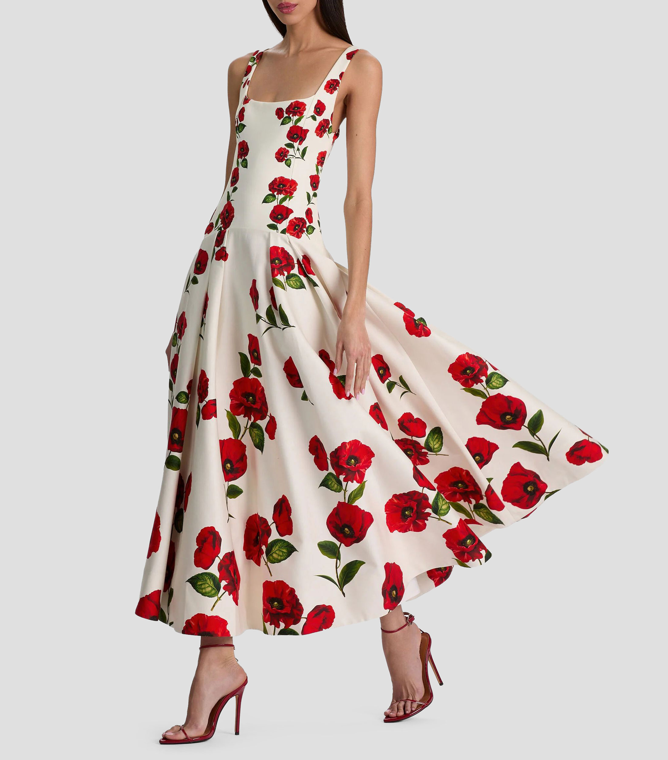 Vestido midi estampado Mujer