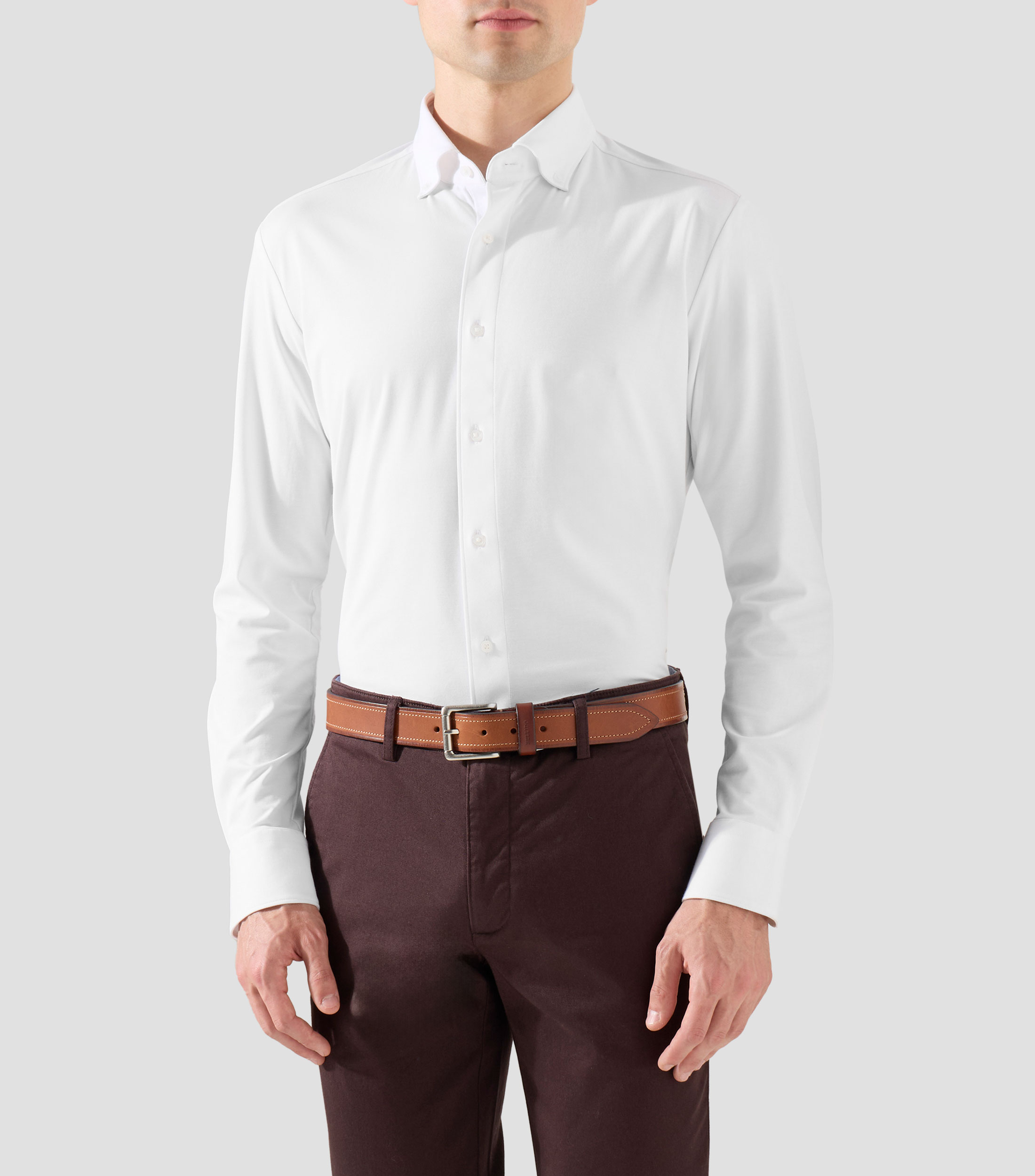 Camisa lisa de manga larga Hombre