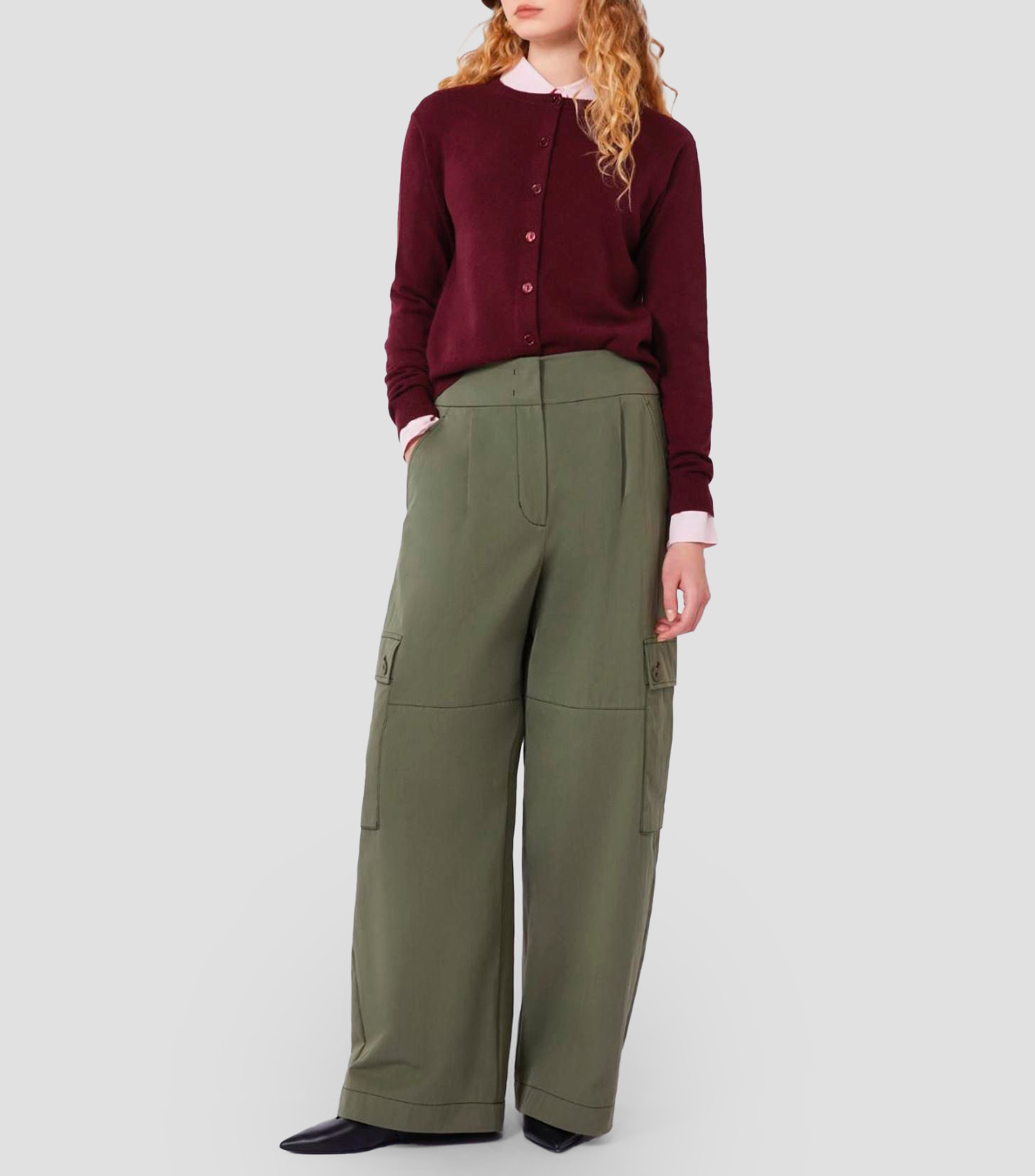 Camisa lisa manga larga Mujer