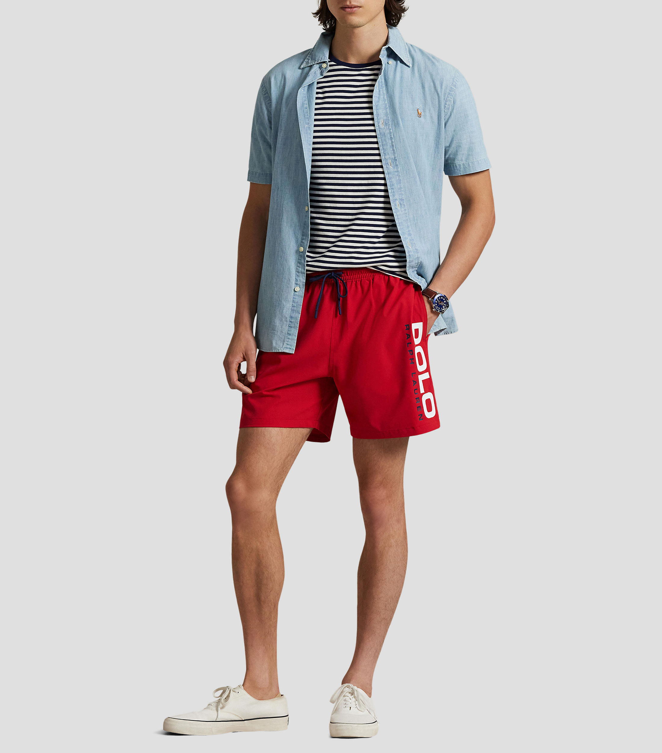 Traje de baño largo con estampado Hombre