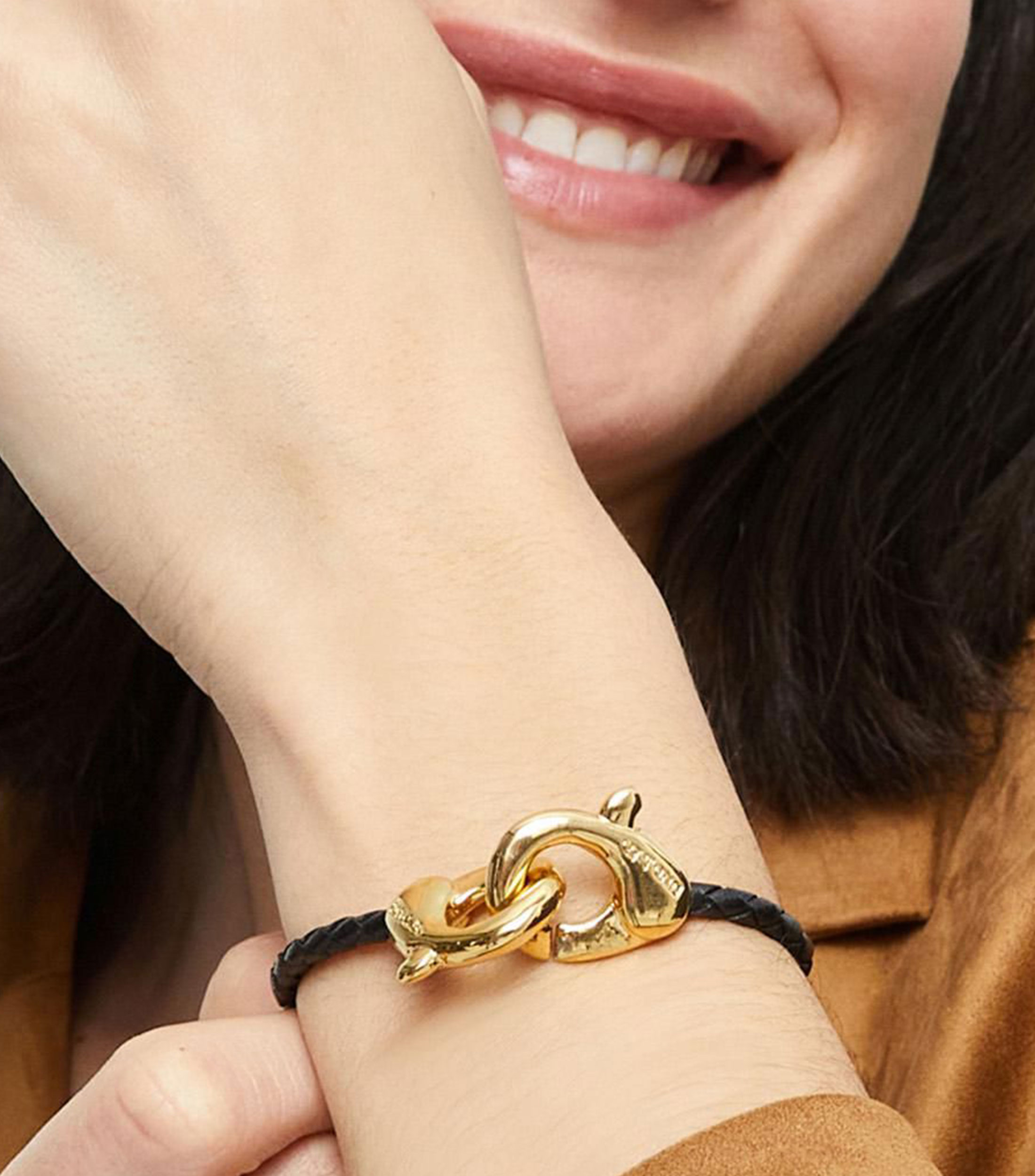 Pulsera trenzada con mosquetones Hombre