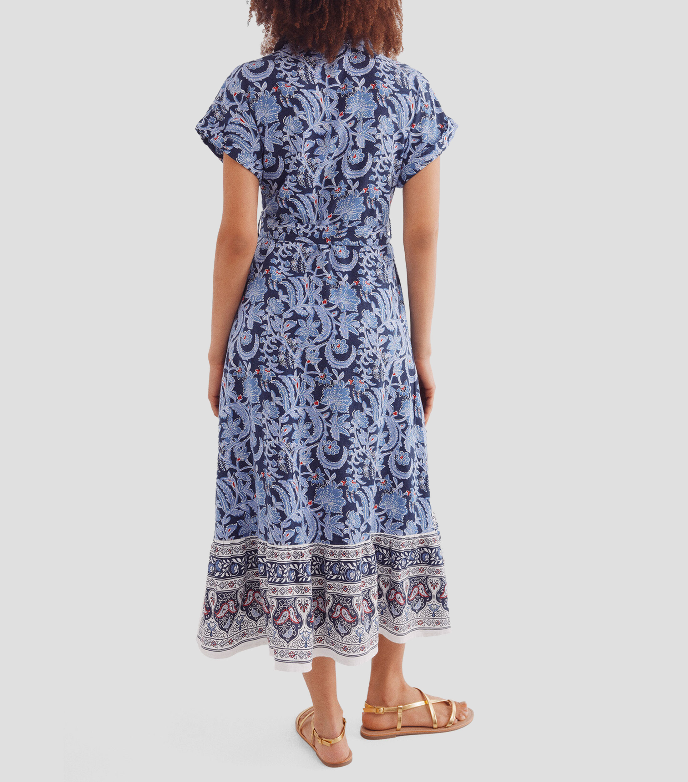 Vestido midi con estampado Mujer