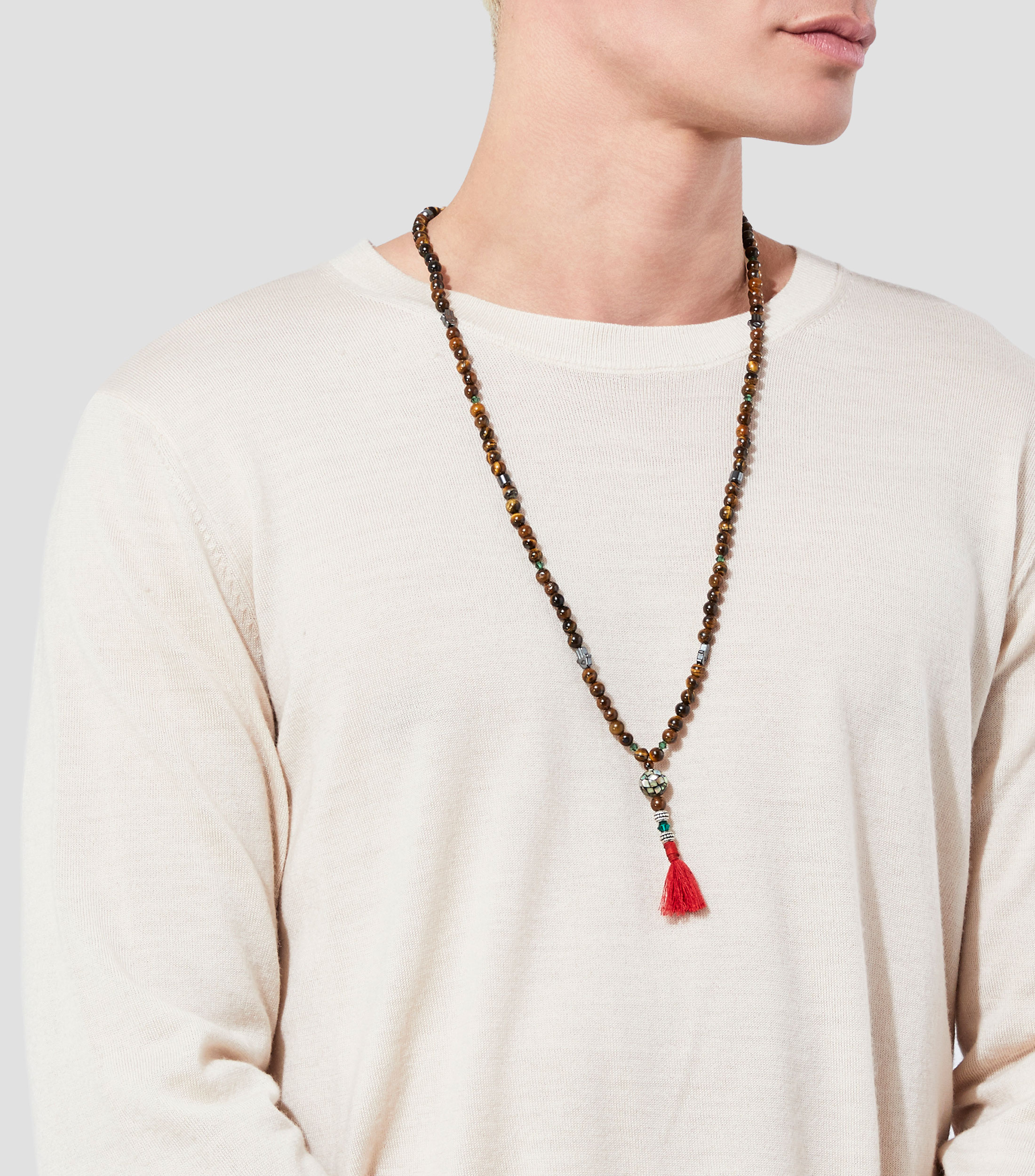 Collar estilo tibetano con Borla Hombre