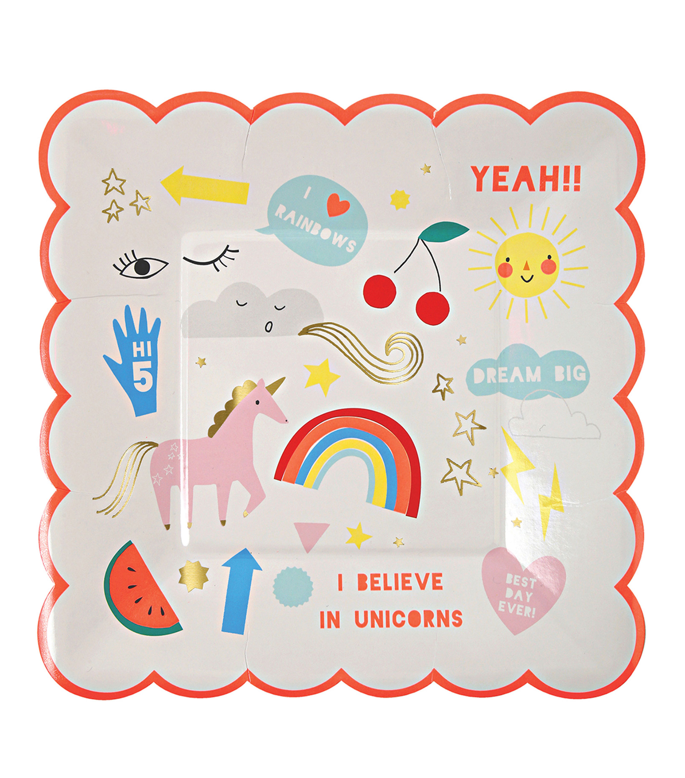 Platos para cumpleaños I Believe in Unicorns