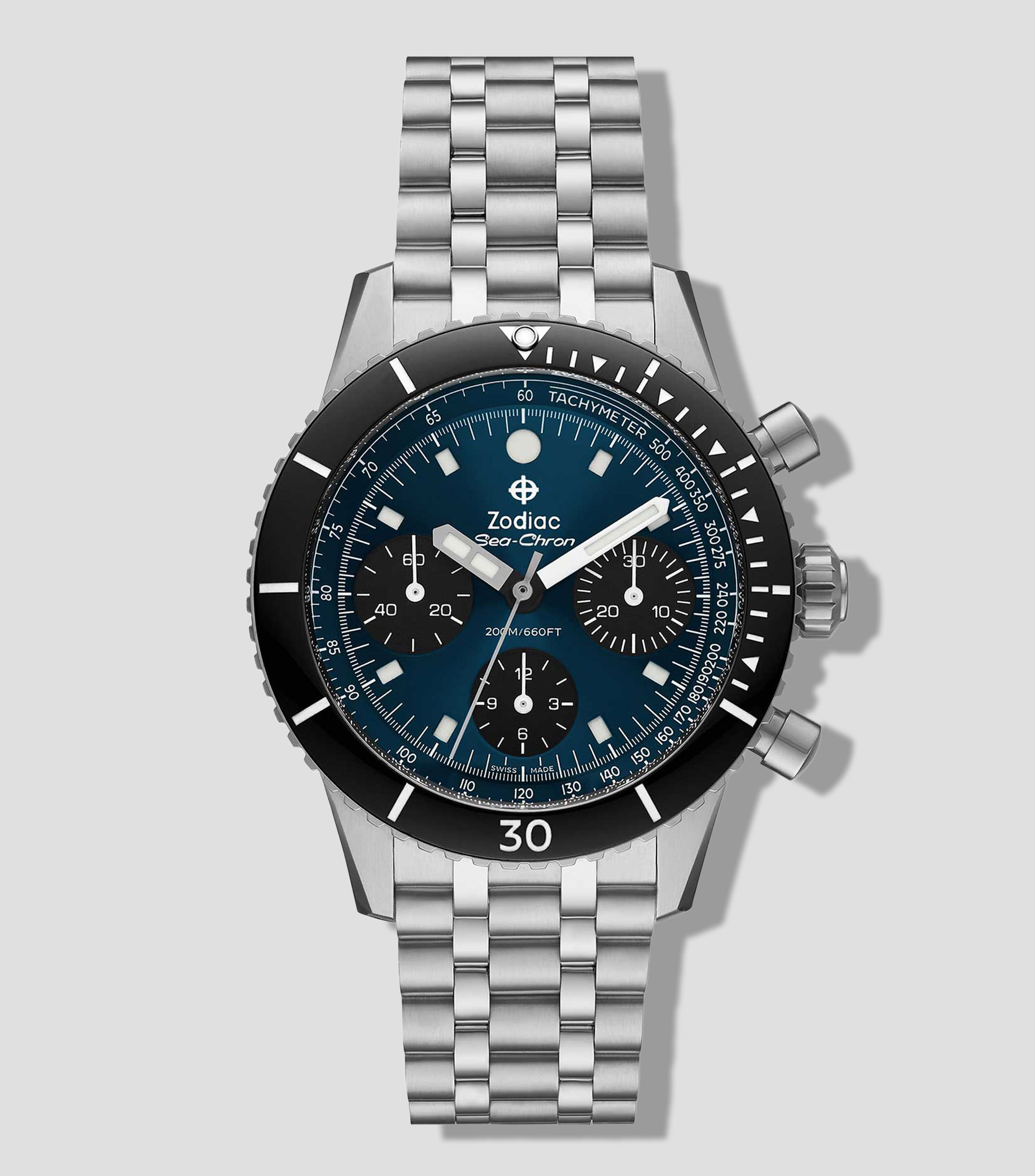 Reloj para Hombre Sea-Chron casual plateado, negro