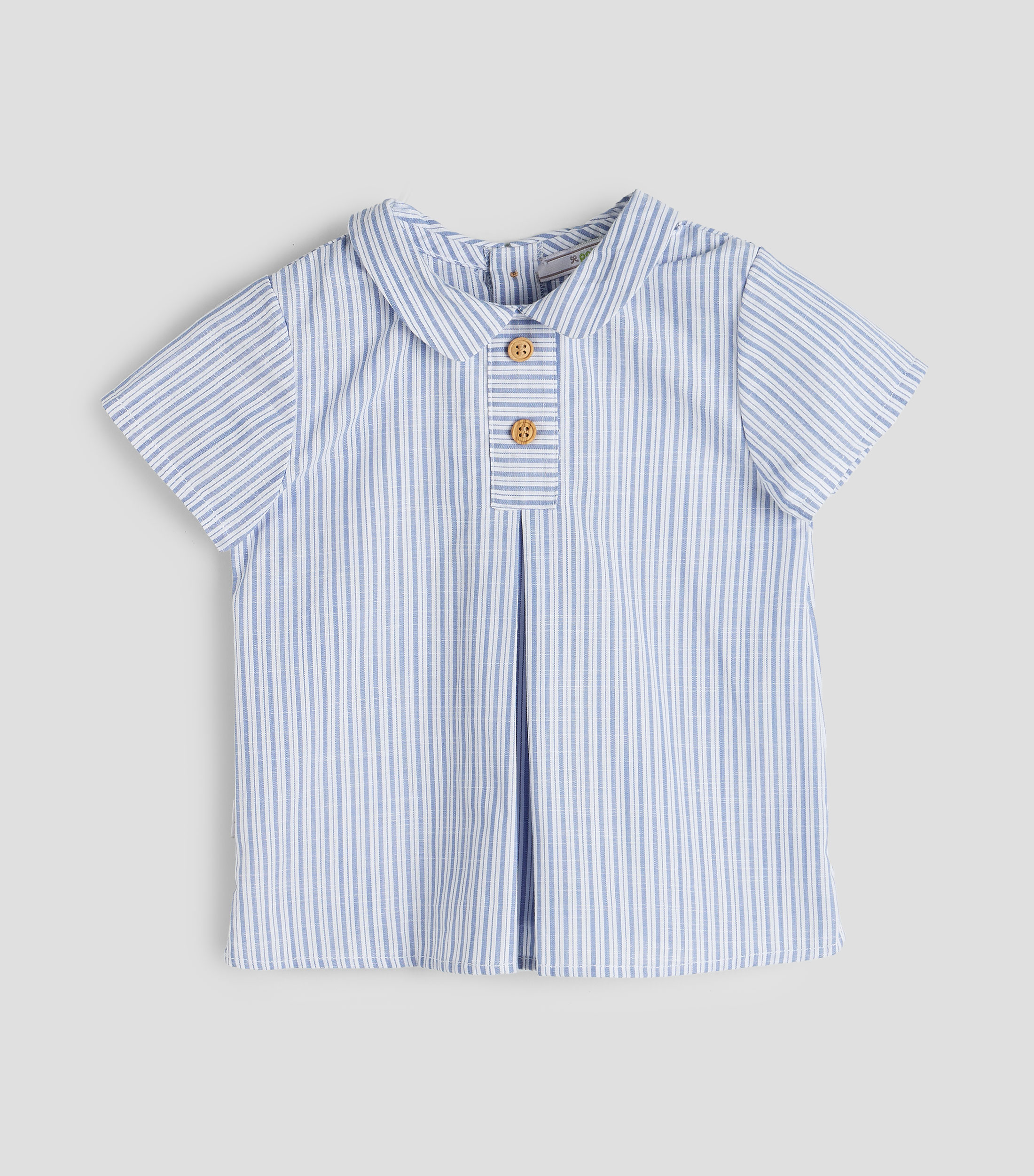 Camisa de rayas con manga corta Bebé