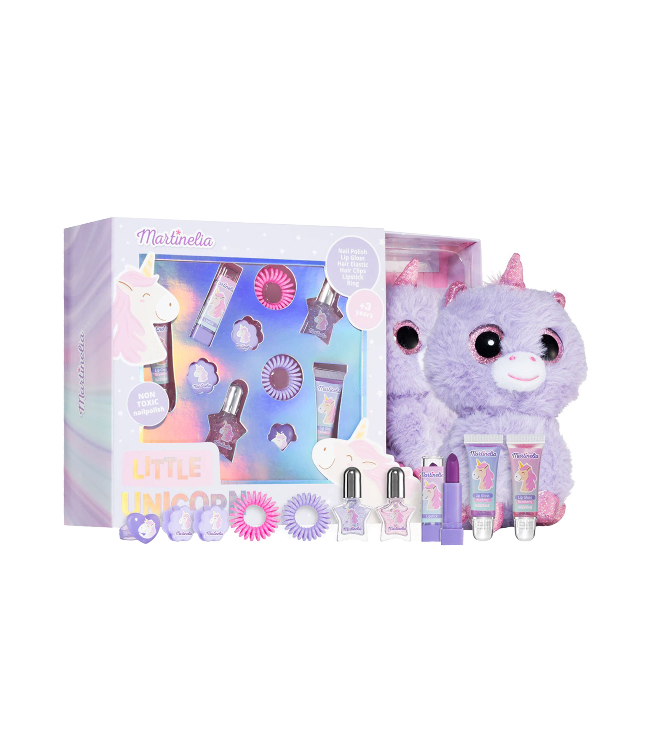 Set 11 piezas de cosméticos + peluche Little Unicorn Niña