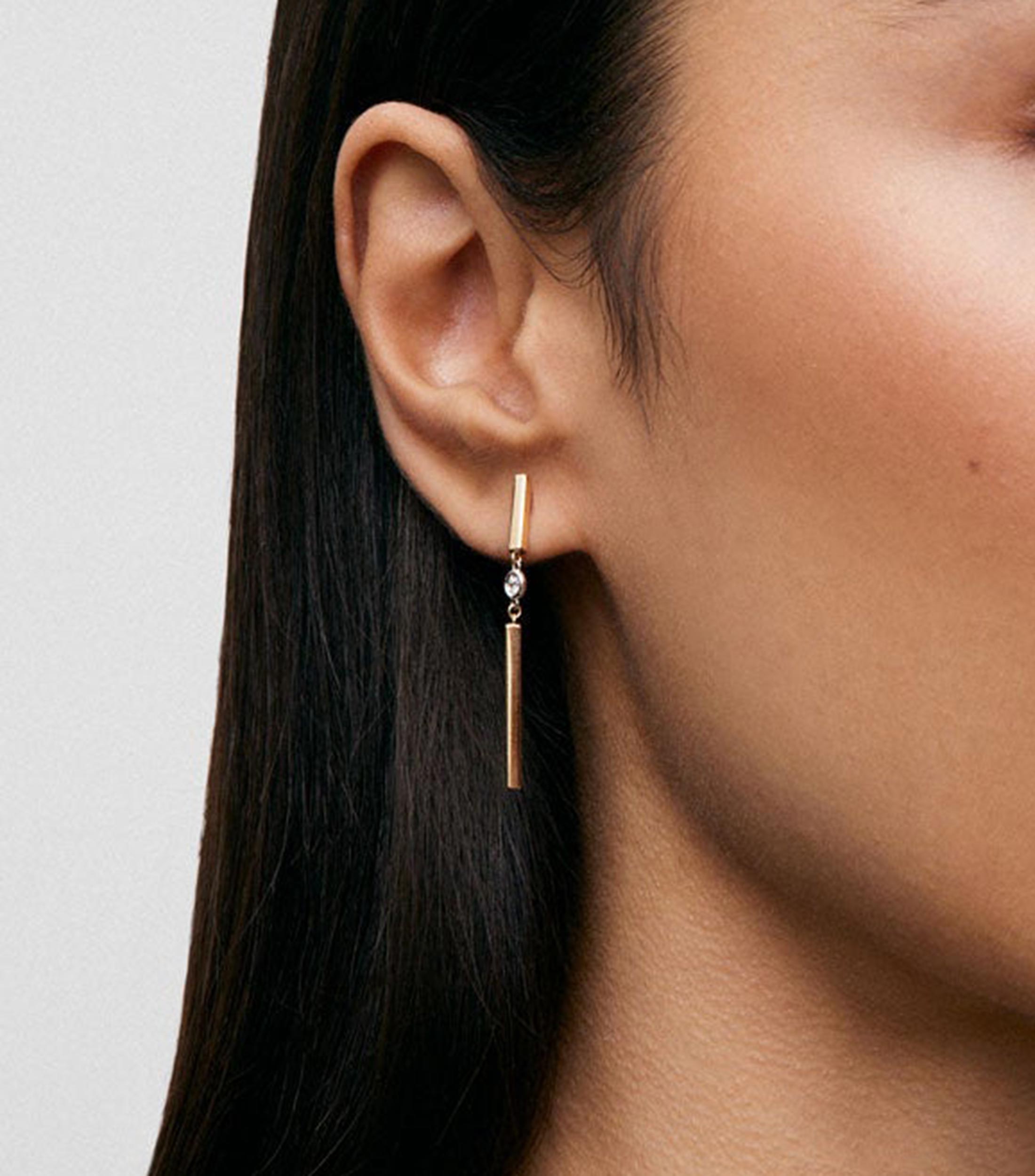 Pendientes en oro de 18 kilates con diamantes Mujer