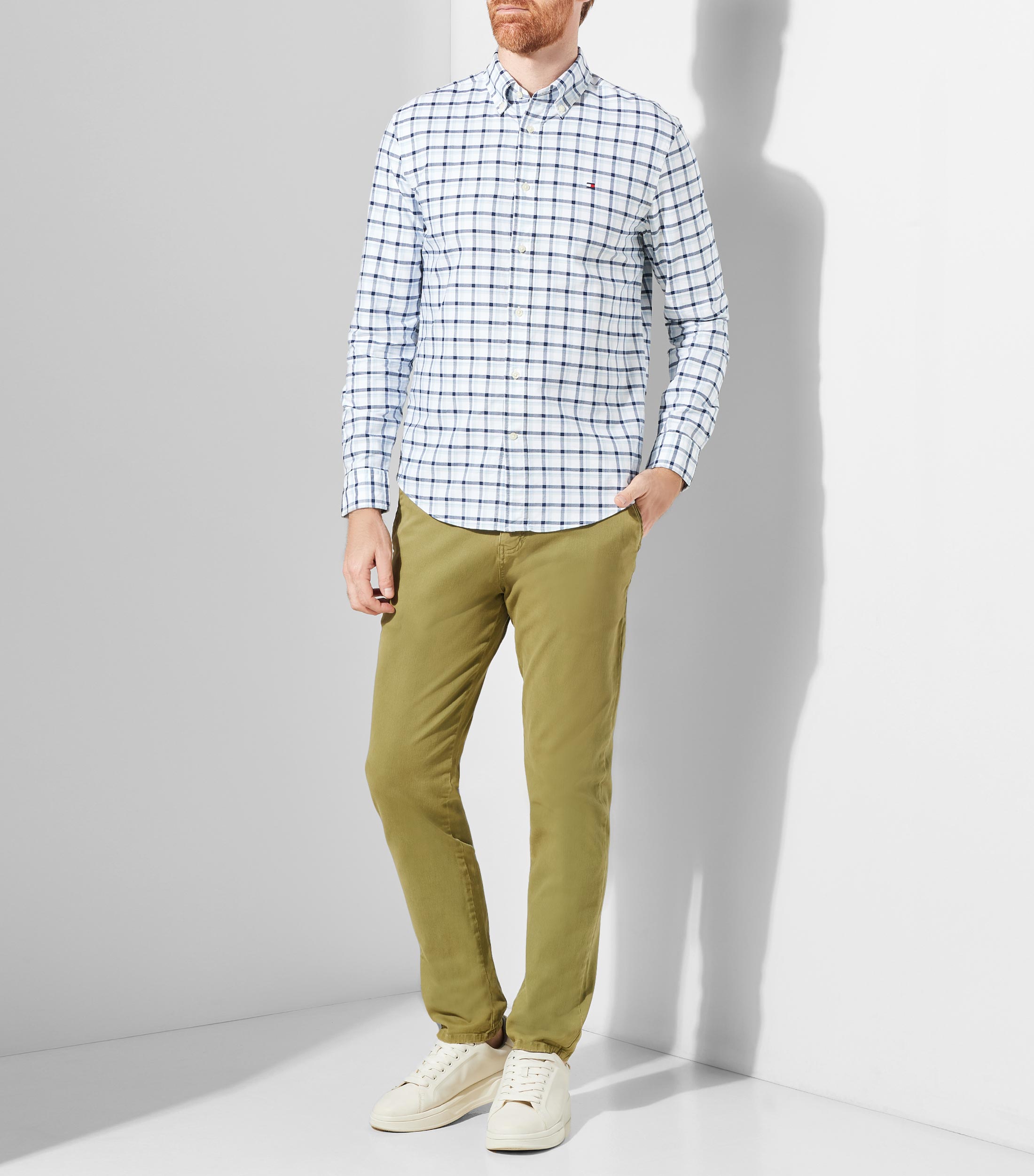 Camisa cuadros manga larga Hombre