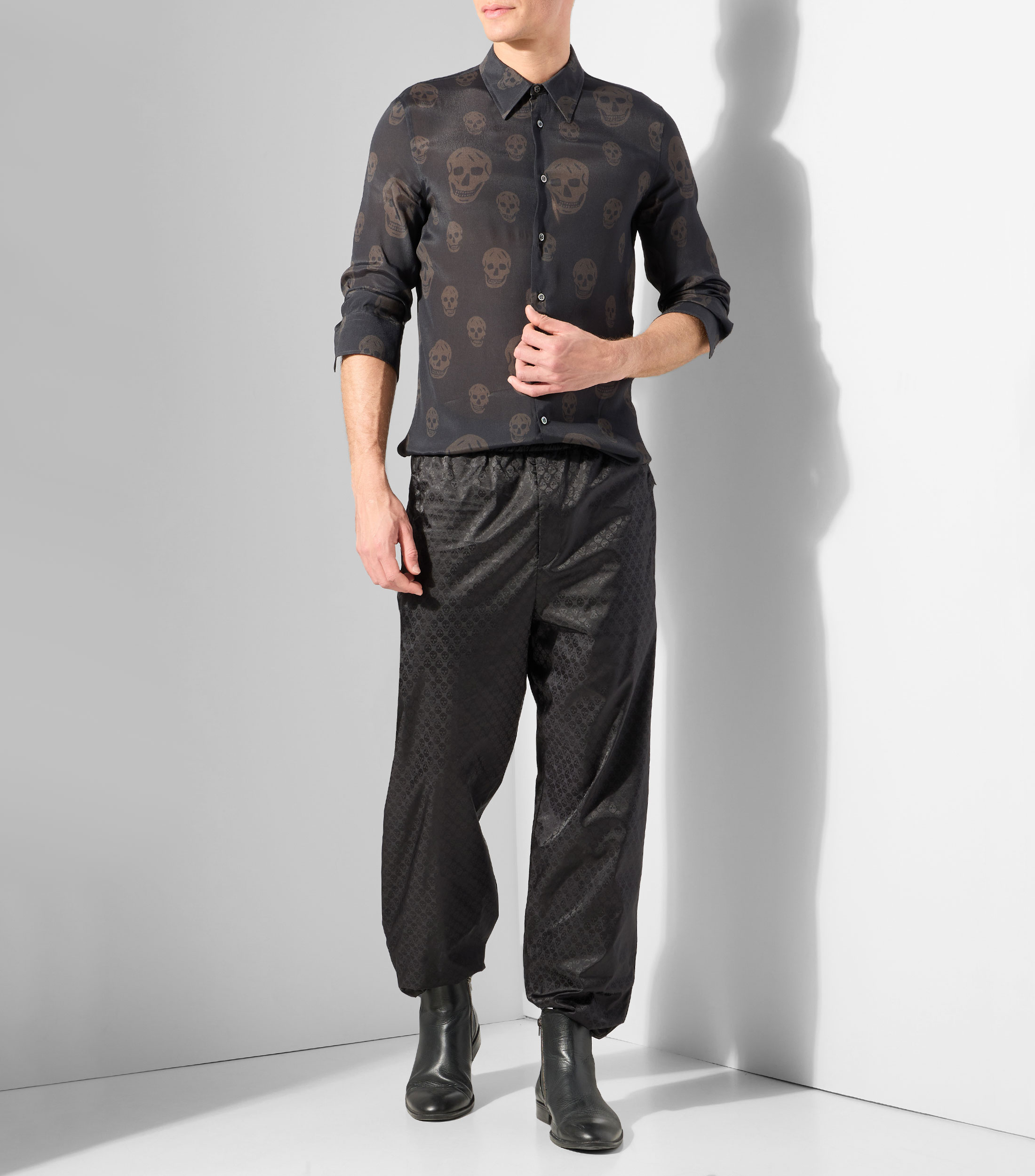 Camisa estampada con manga larga Hombre