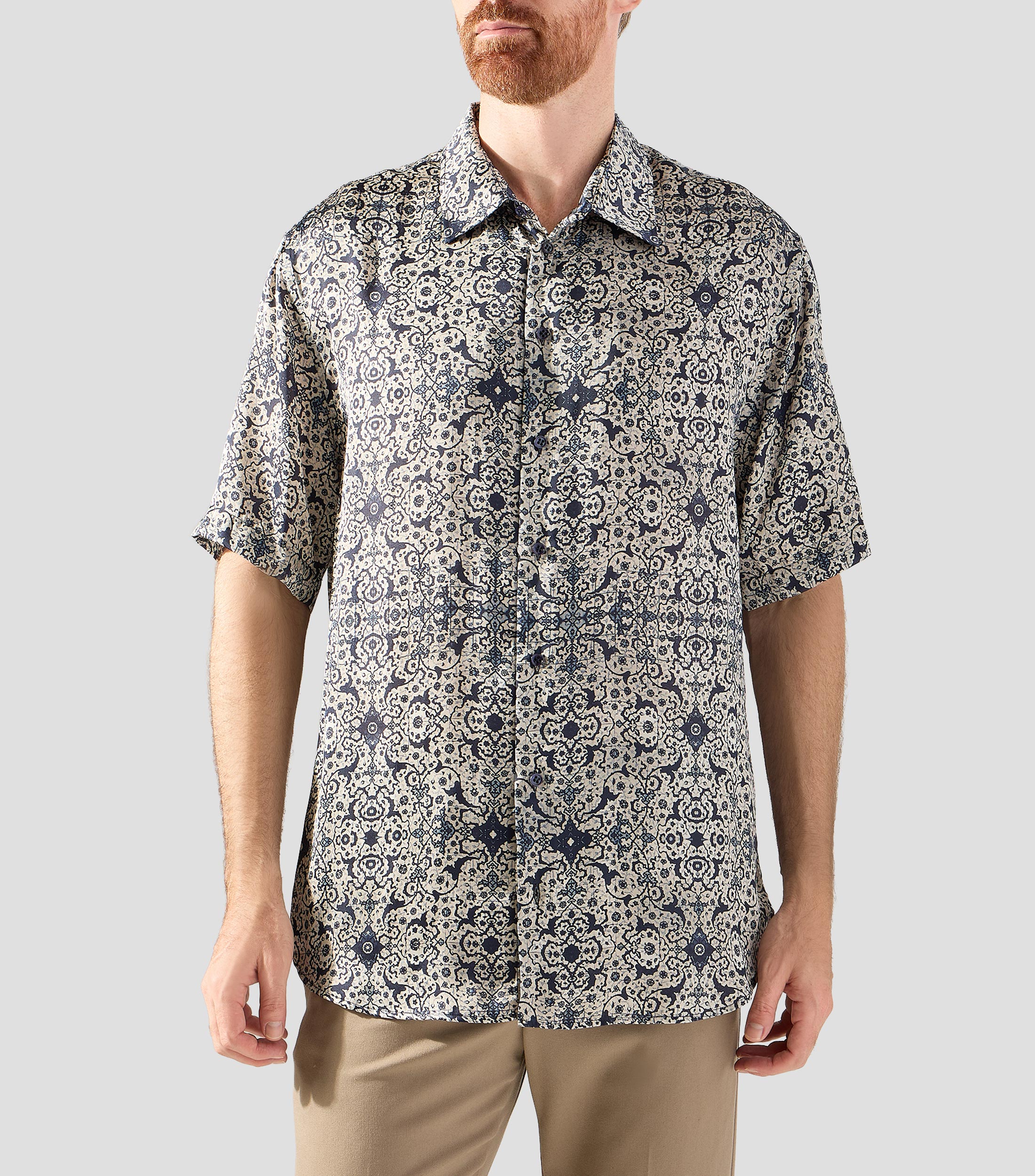 Camisa estampada manga corta Hombre