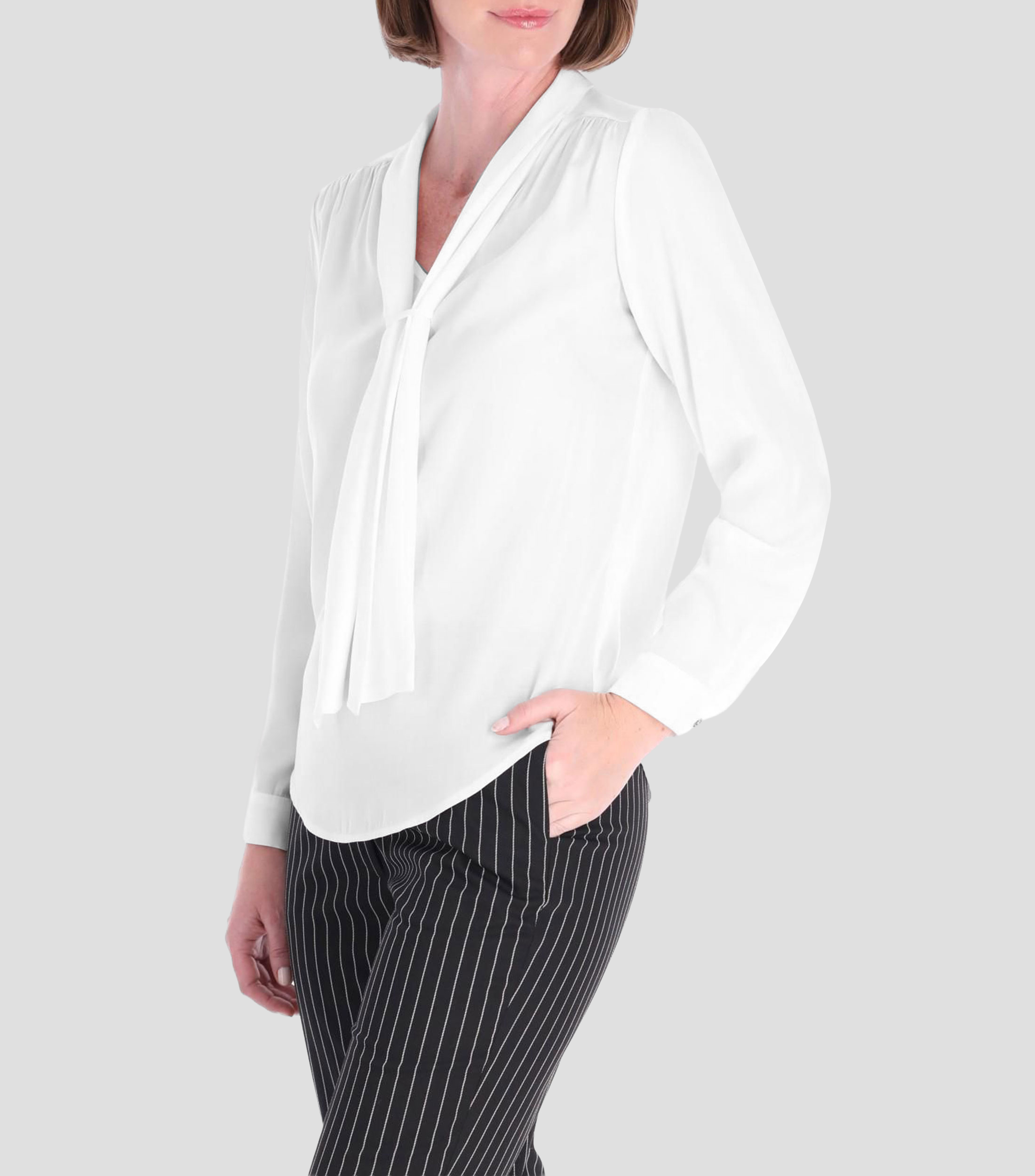 Blusa lisa con manga larga Mujer
