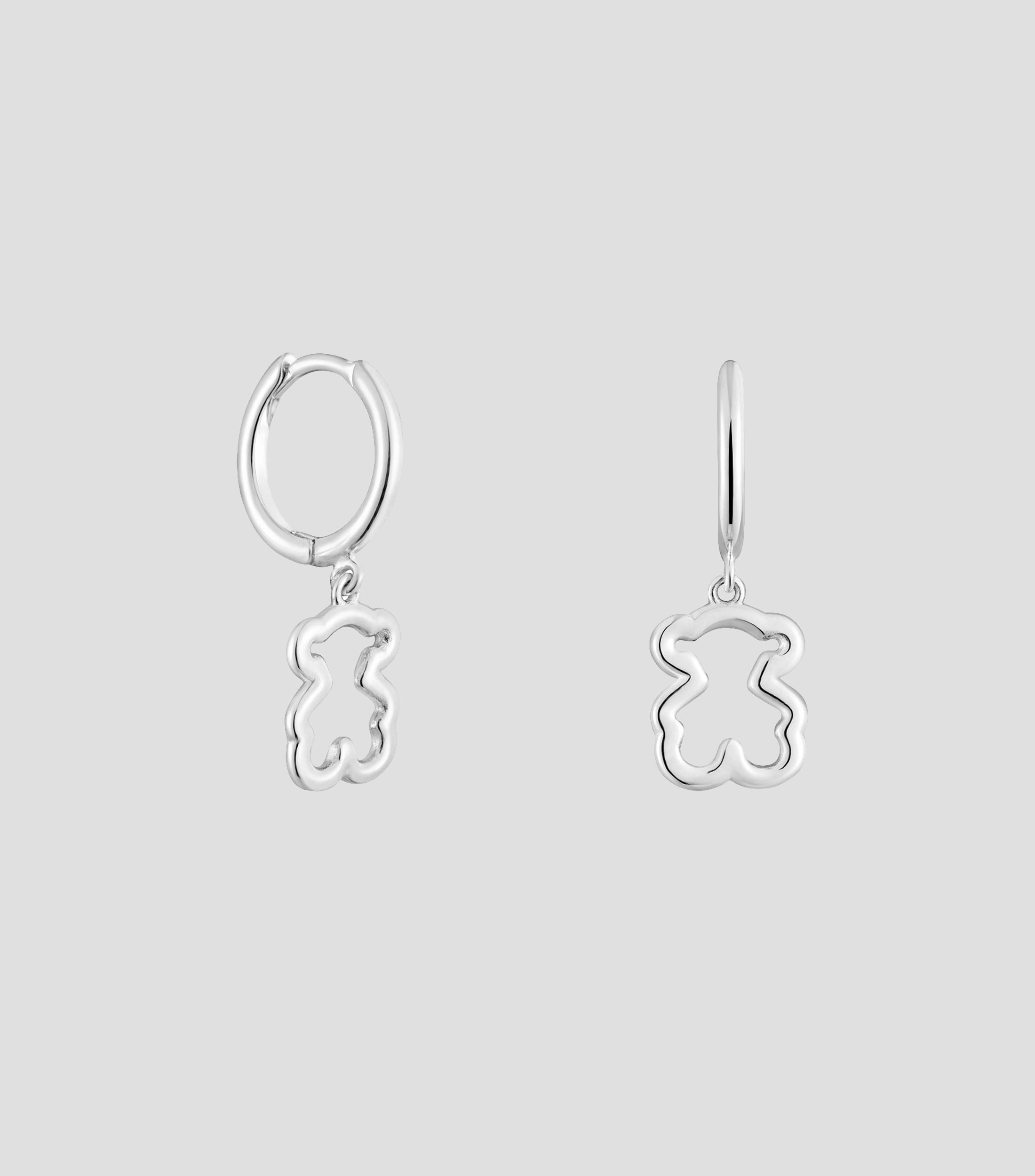 Aretes en plata .925 en forma de oso New Silueta Mujer