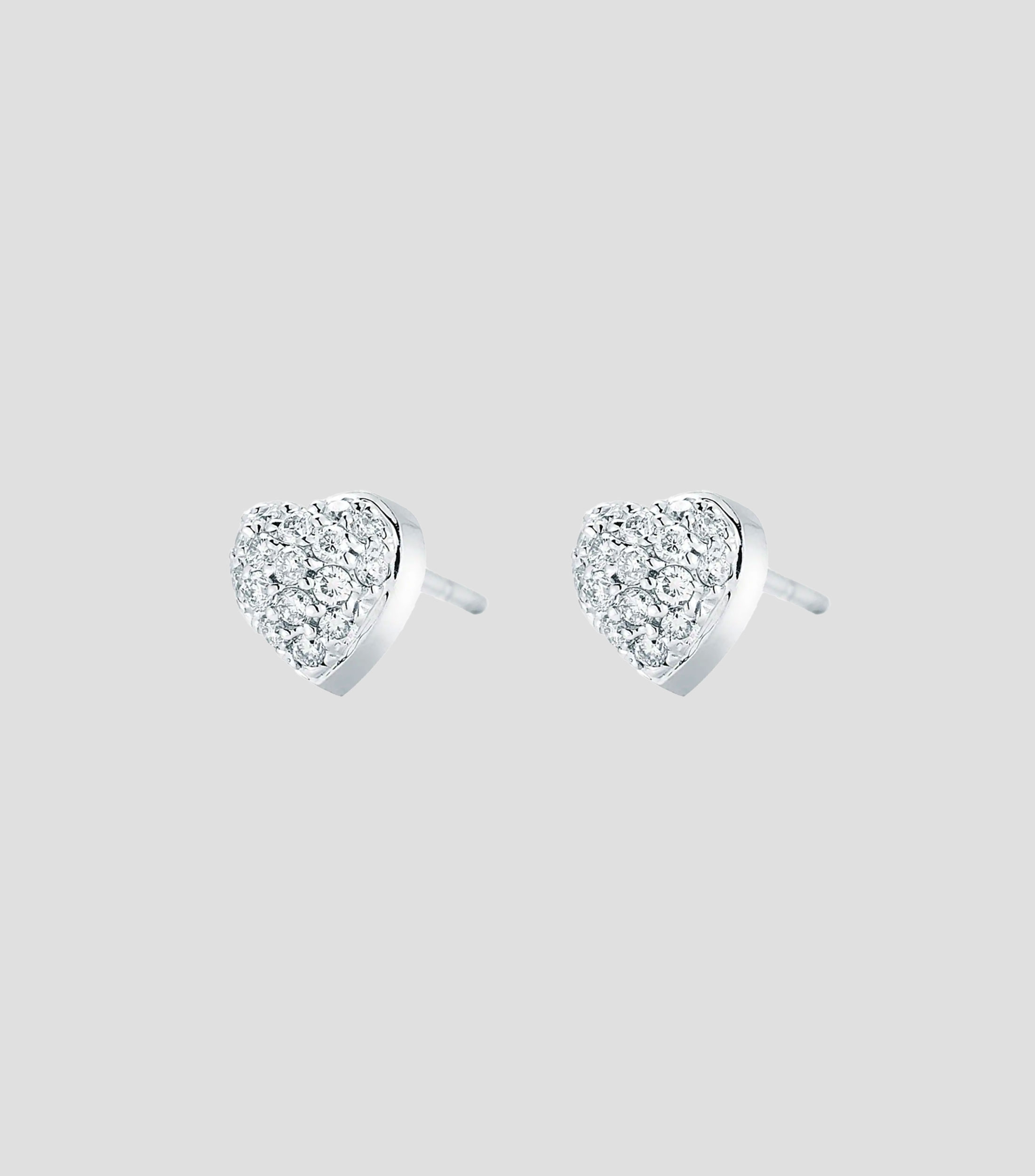 Aretes de corazón en oro blanco de 18 kilates con diamantes Tiny Treasures Mujer