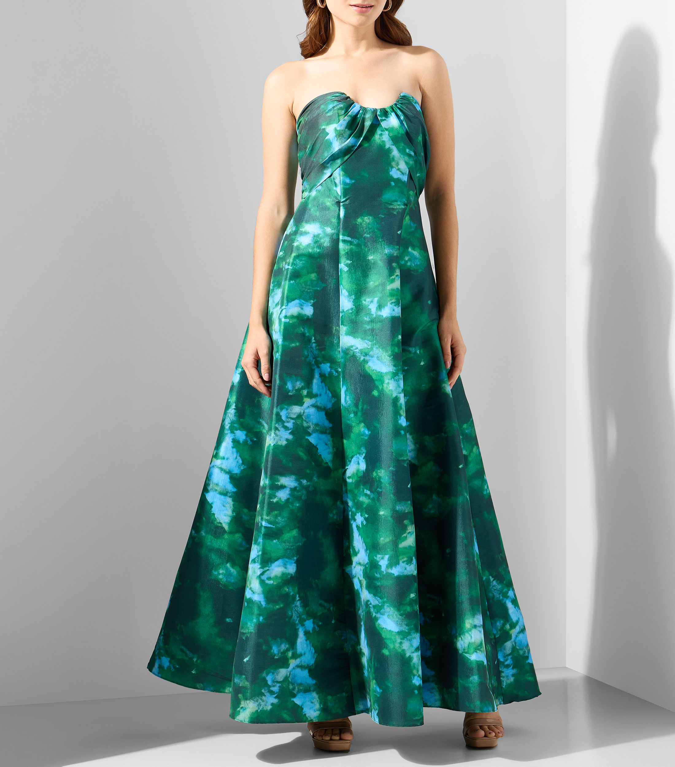 Vestido de fiesta largo liso Mujer