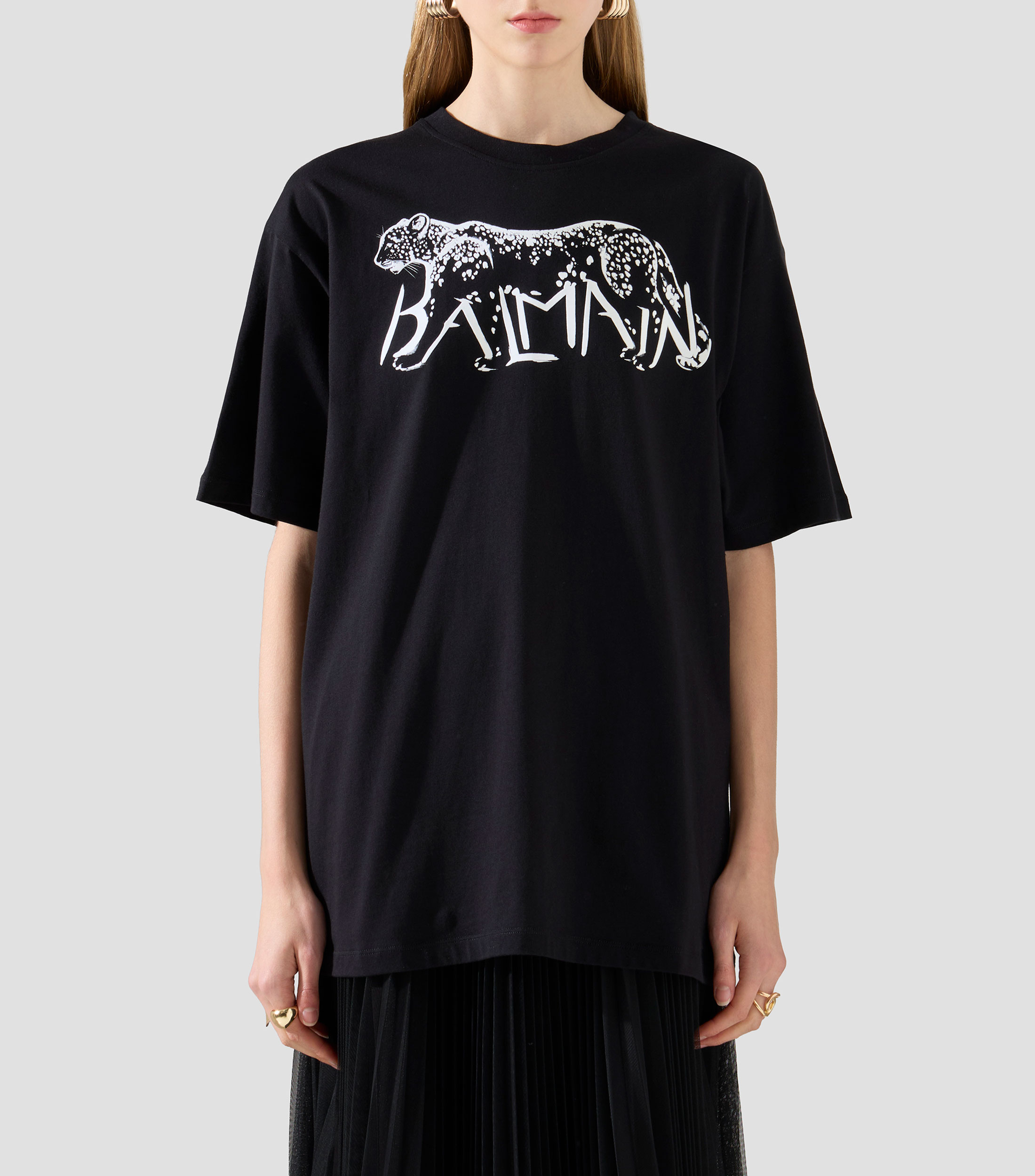 Playera cuello redondo manga corta estampada Mujer