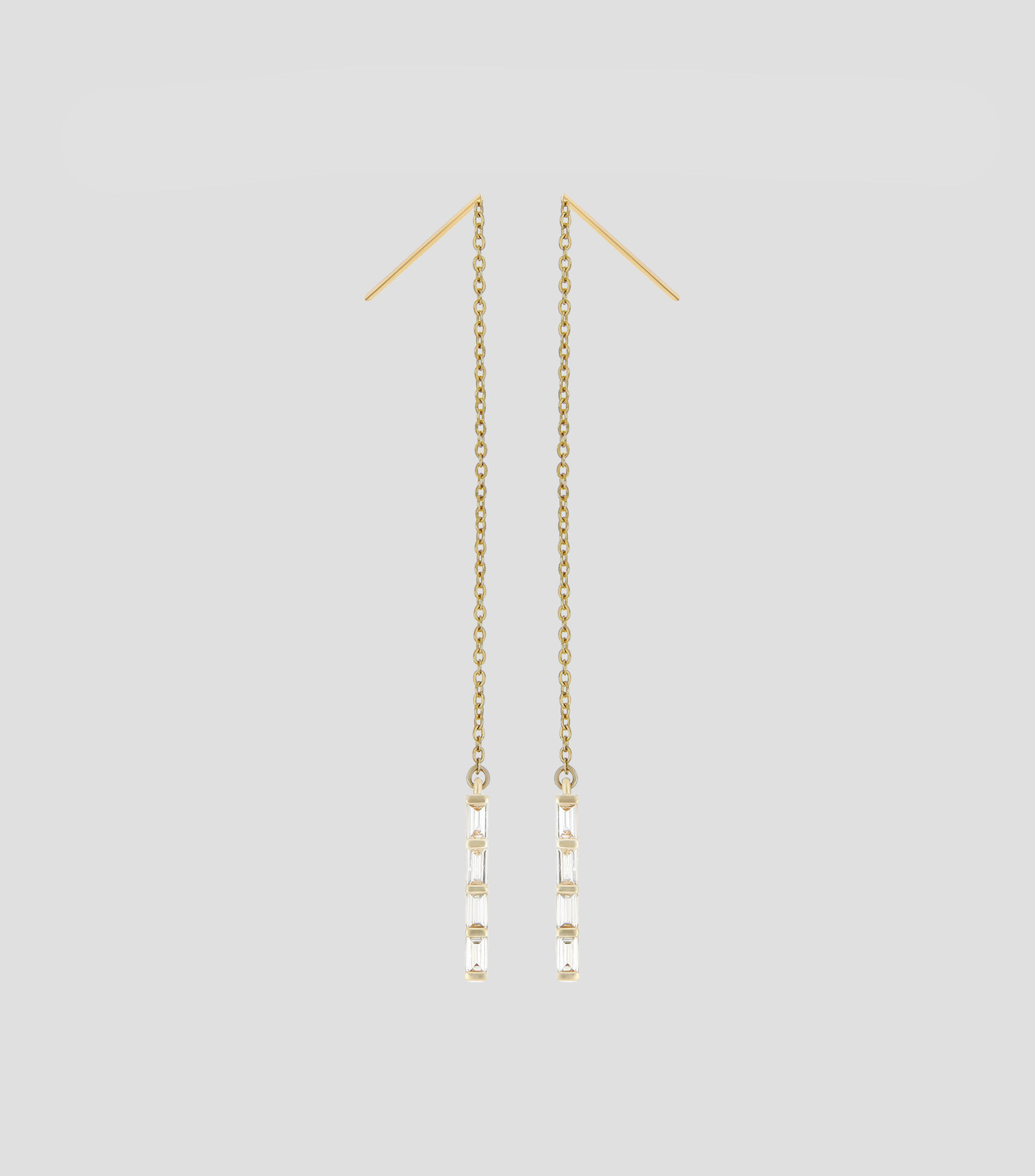 Aretes en oro amarillo 14 Kilates con diamante Mujer