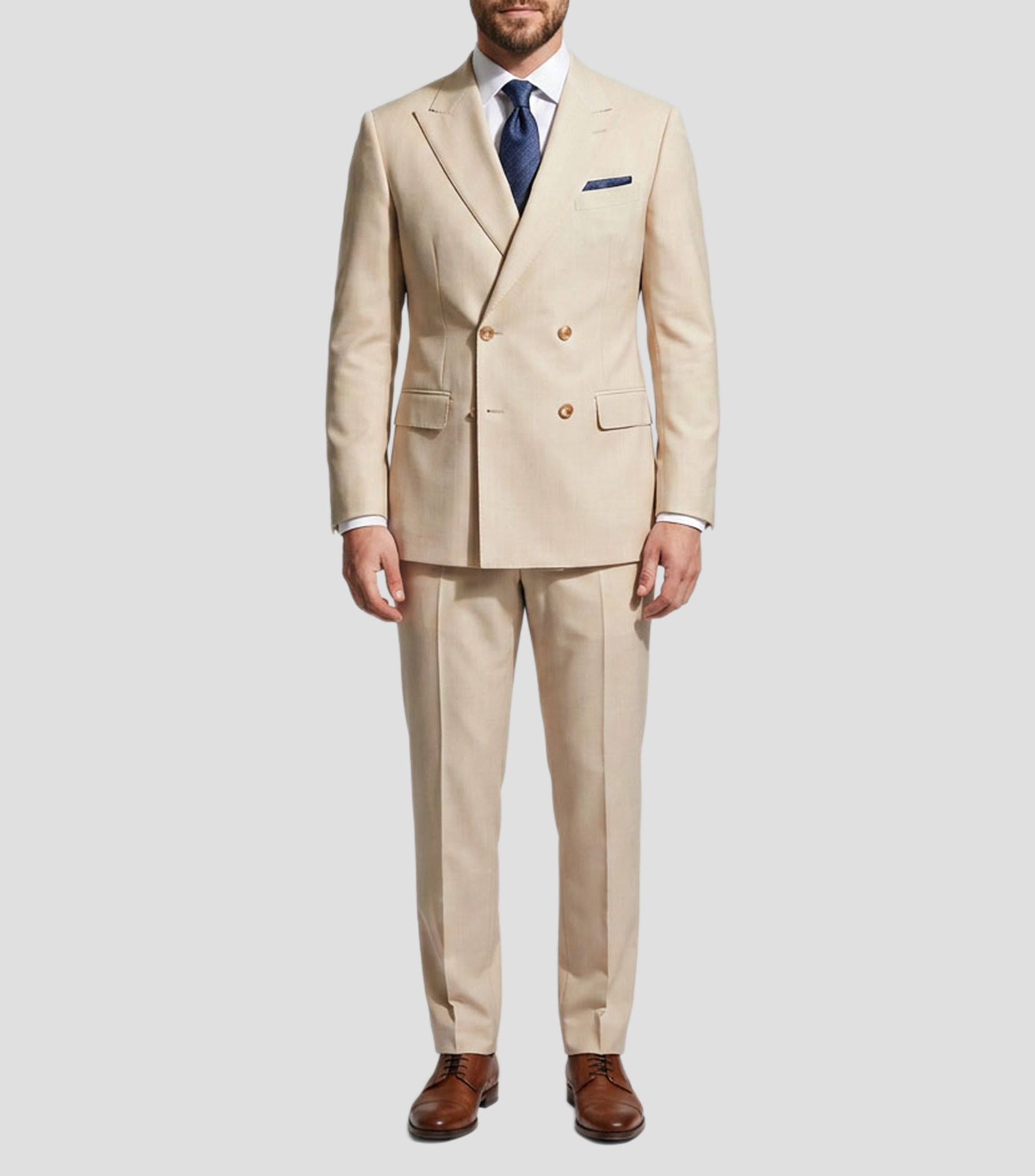 Traje de corte regular sólido Hombre